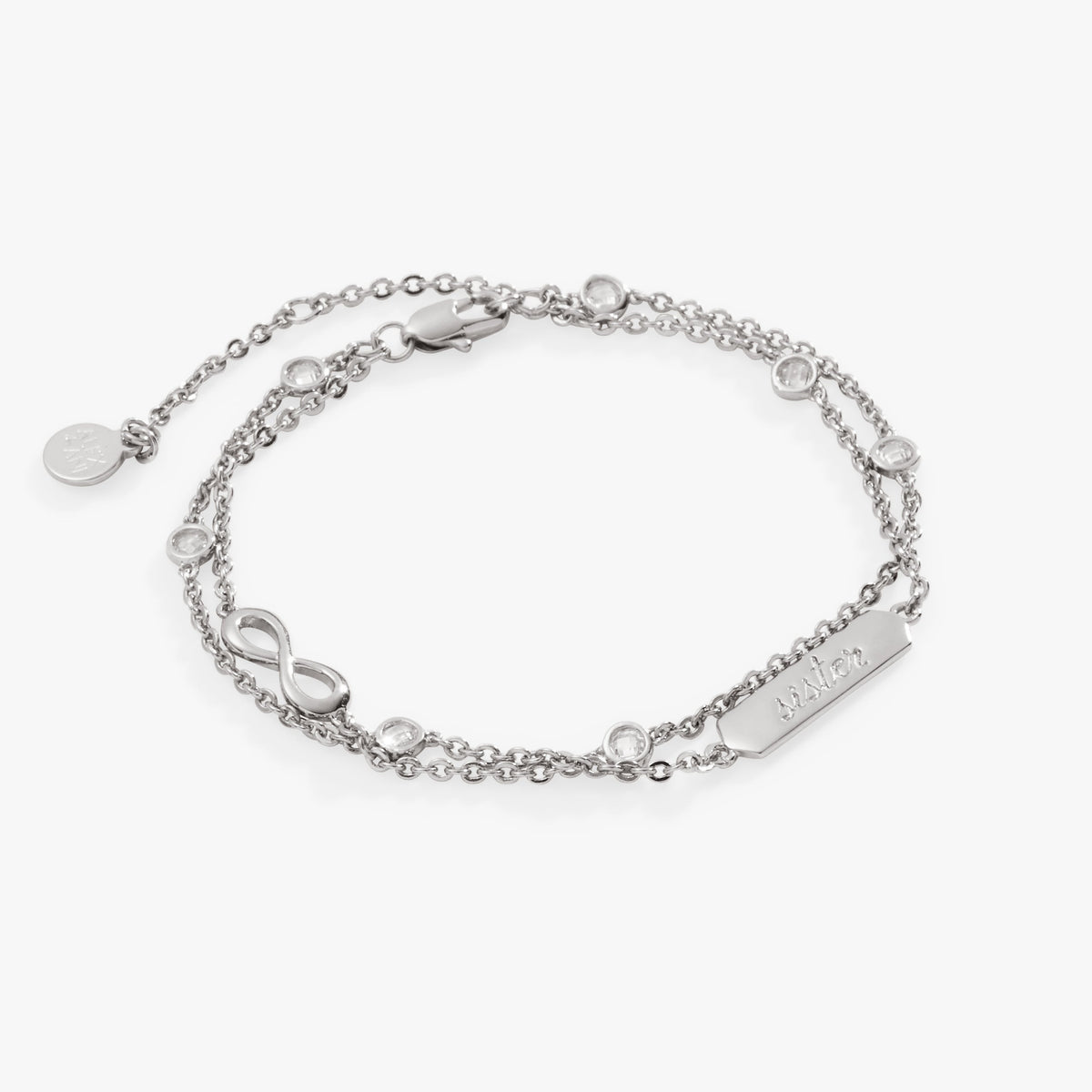 Sister Infinity Chain Double Strand Bracelet Silver | Alex and Ani