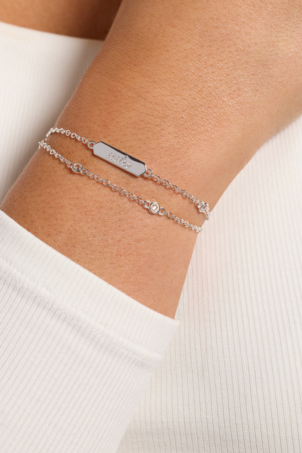Sister Infinity Chain Double Strand Bracelet Silver | Alex and Ani