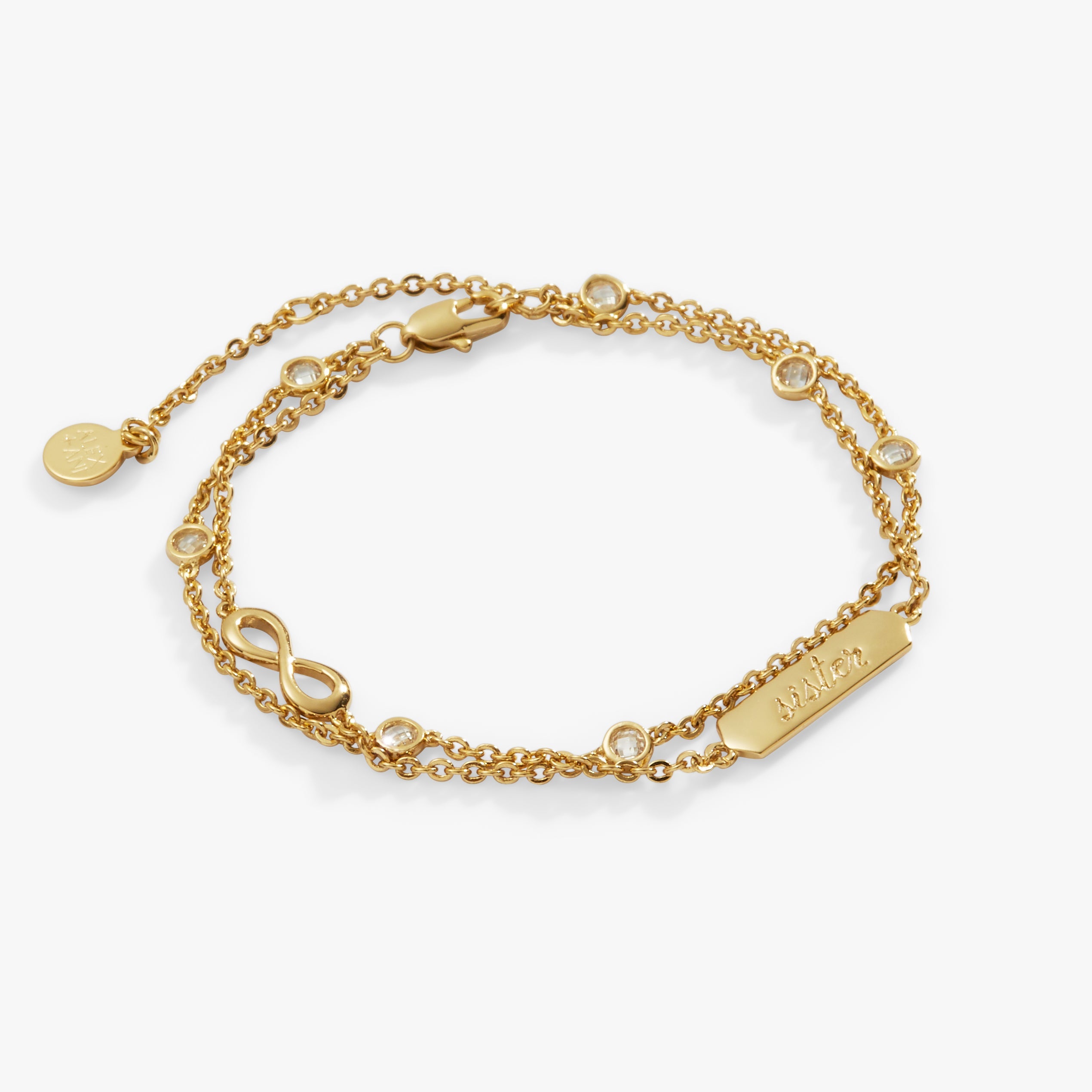 Sister Infinity Chain Double Strand Bracelet Silver | Alex and Ani