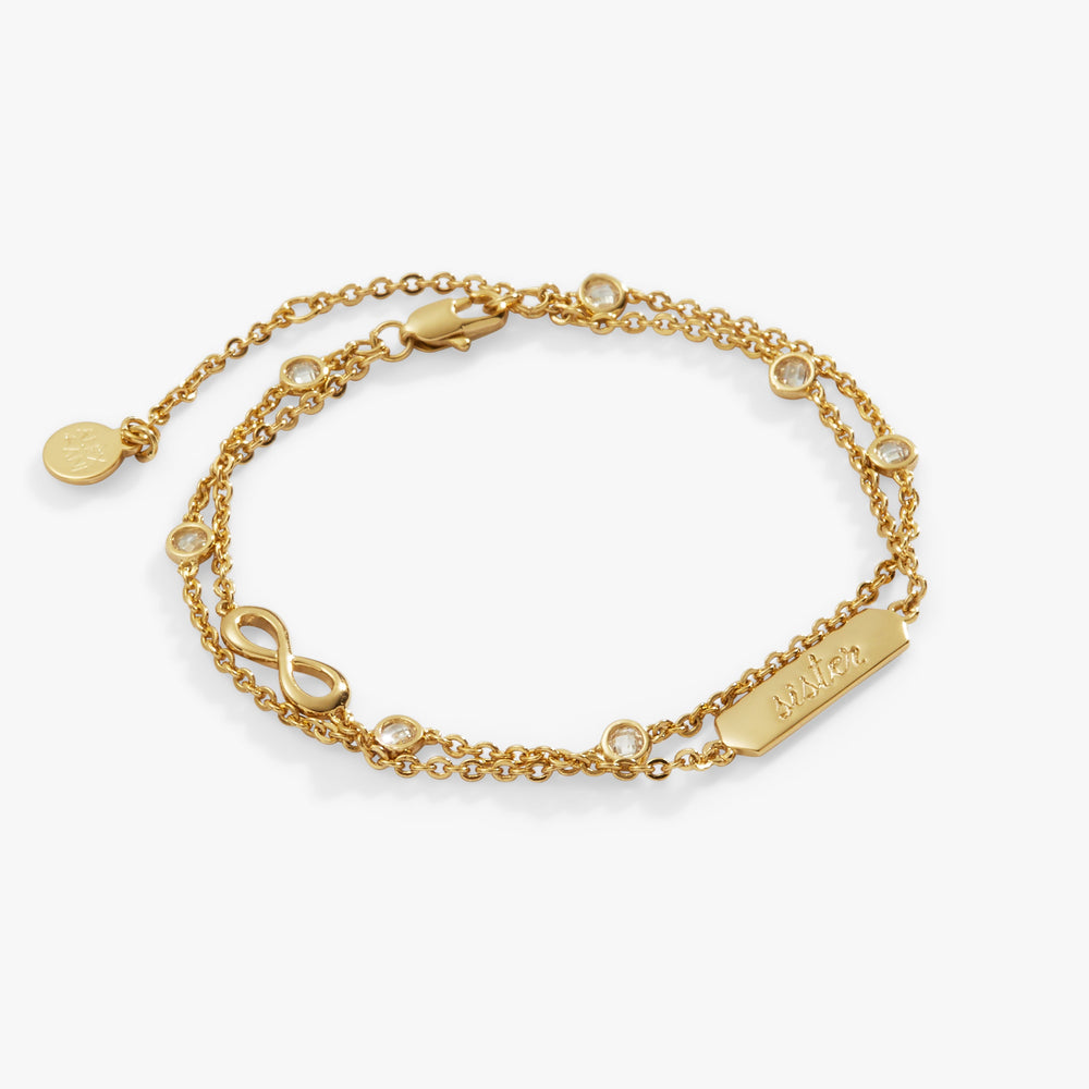 Sister Infinity Chain Double Strand Bracelet Silver | Alex and Ani