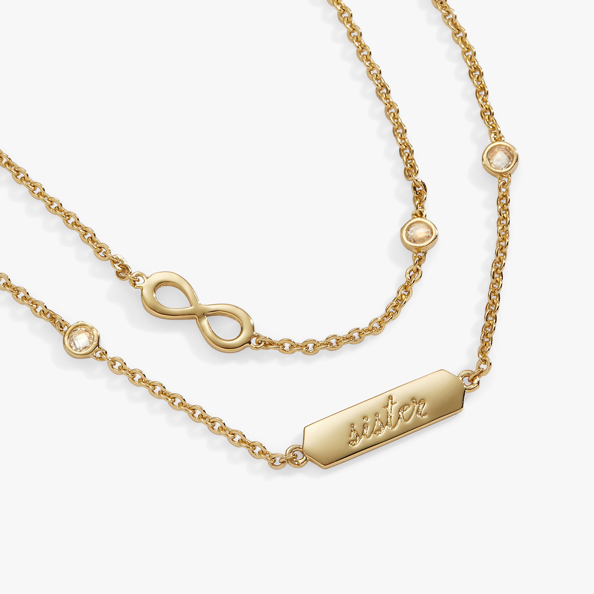 Sister Infinity Chain Double Strand Bracelet Silver | Alex and Ani