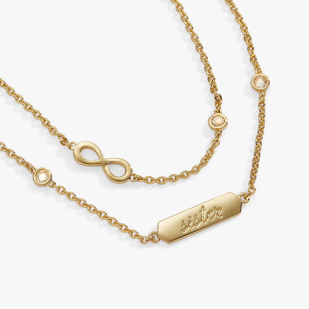 Sister Infinity Chain Double Strand Bracelet Silver | Alex and Ani