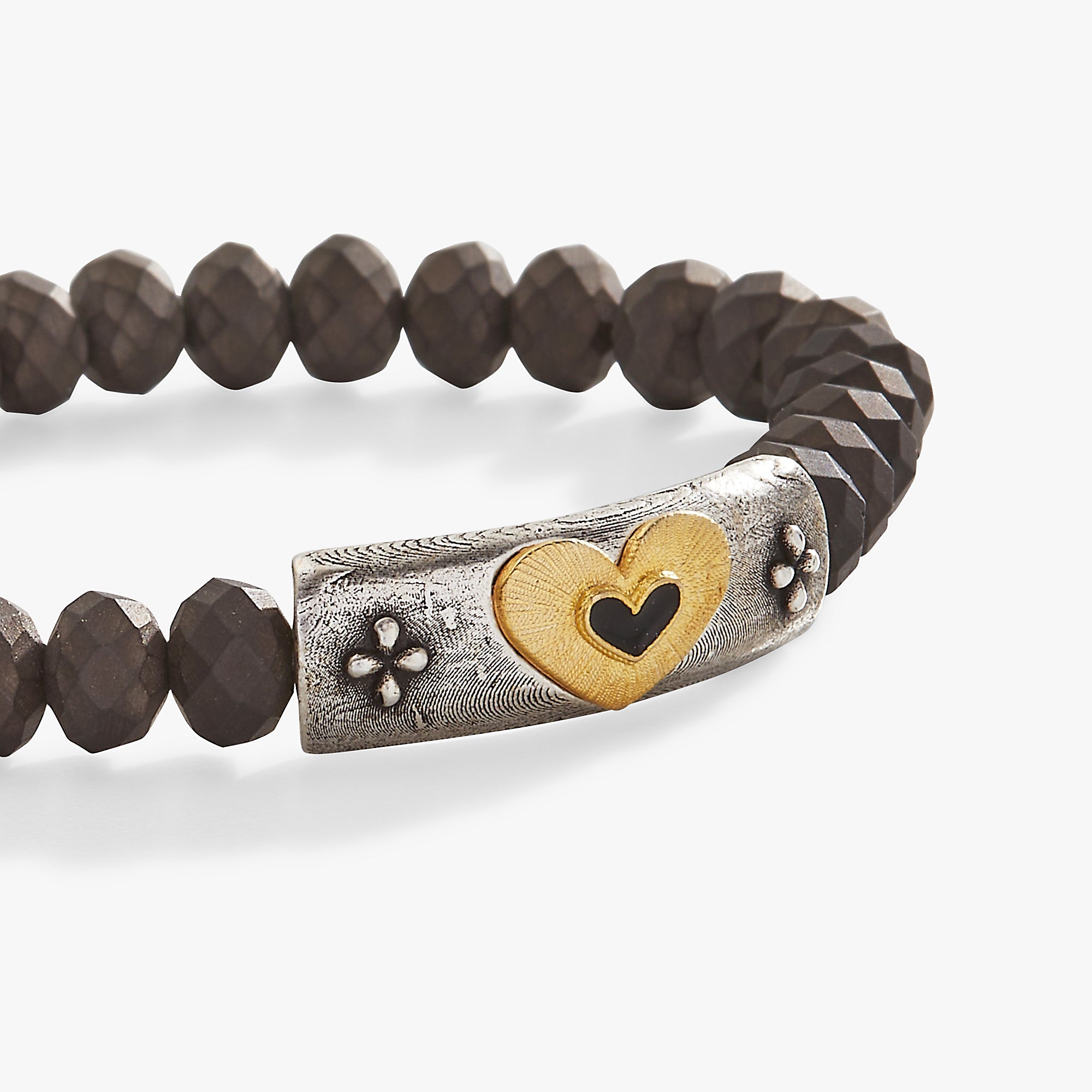 Antique Heart Stretch Bracelet Two Tone | Alex and Ani