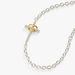 Sterling Silver Cross and Heart Bracelet – Meaningful Occasion Gift Two Tone - Sterling Silver | Alex and Ani
