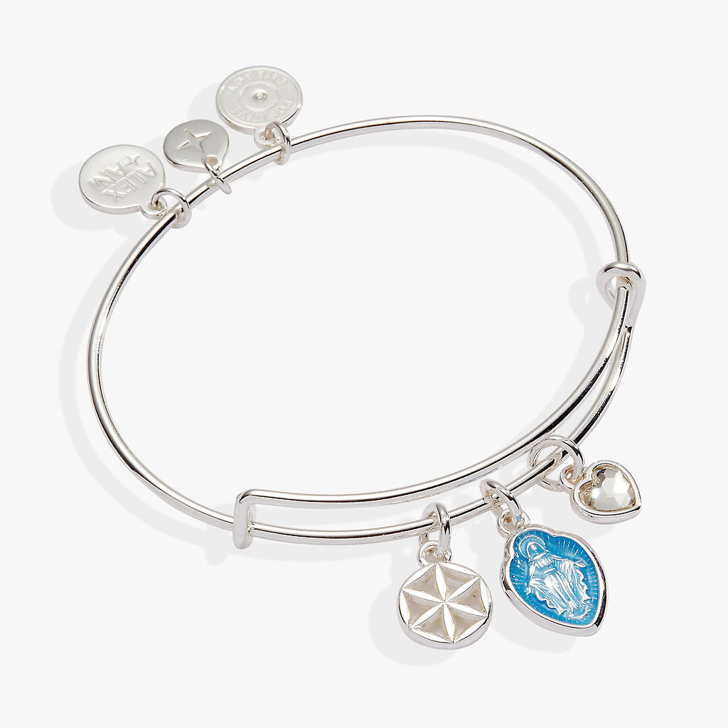 Faith and Family Mother Mary Charm Bangle Silver | Alex and Ani