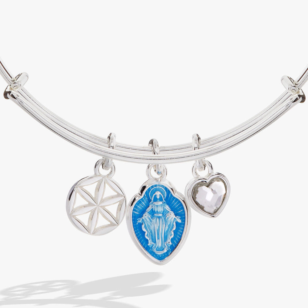Faith and Family Mother Mary Charm Bangle Silver | Alex and Ani
