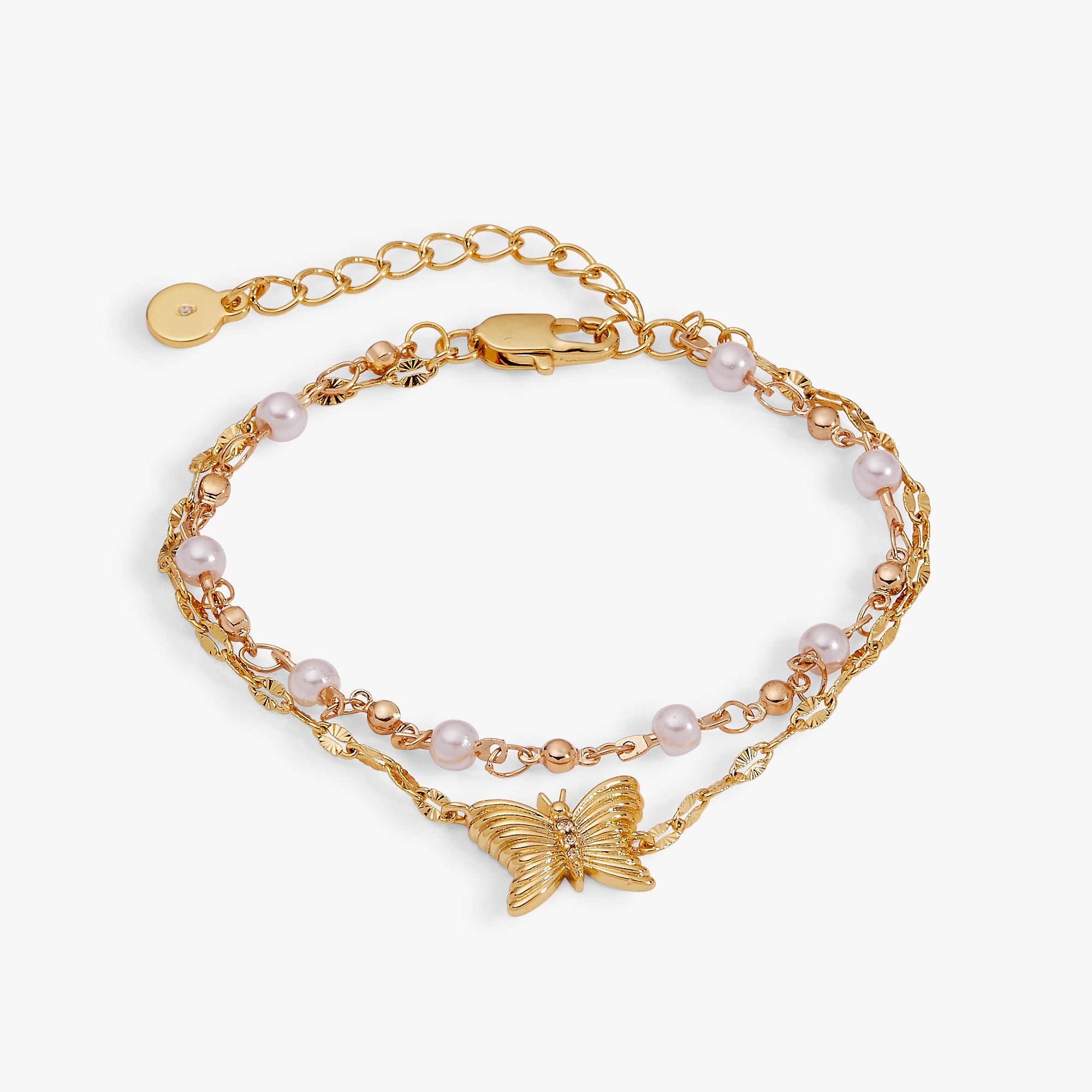 Festival Double Strand Butterfly Bracelet Gold | Alex and Ani