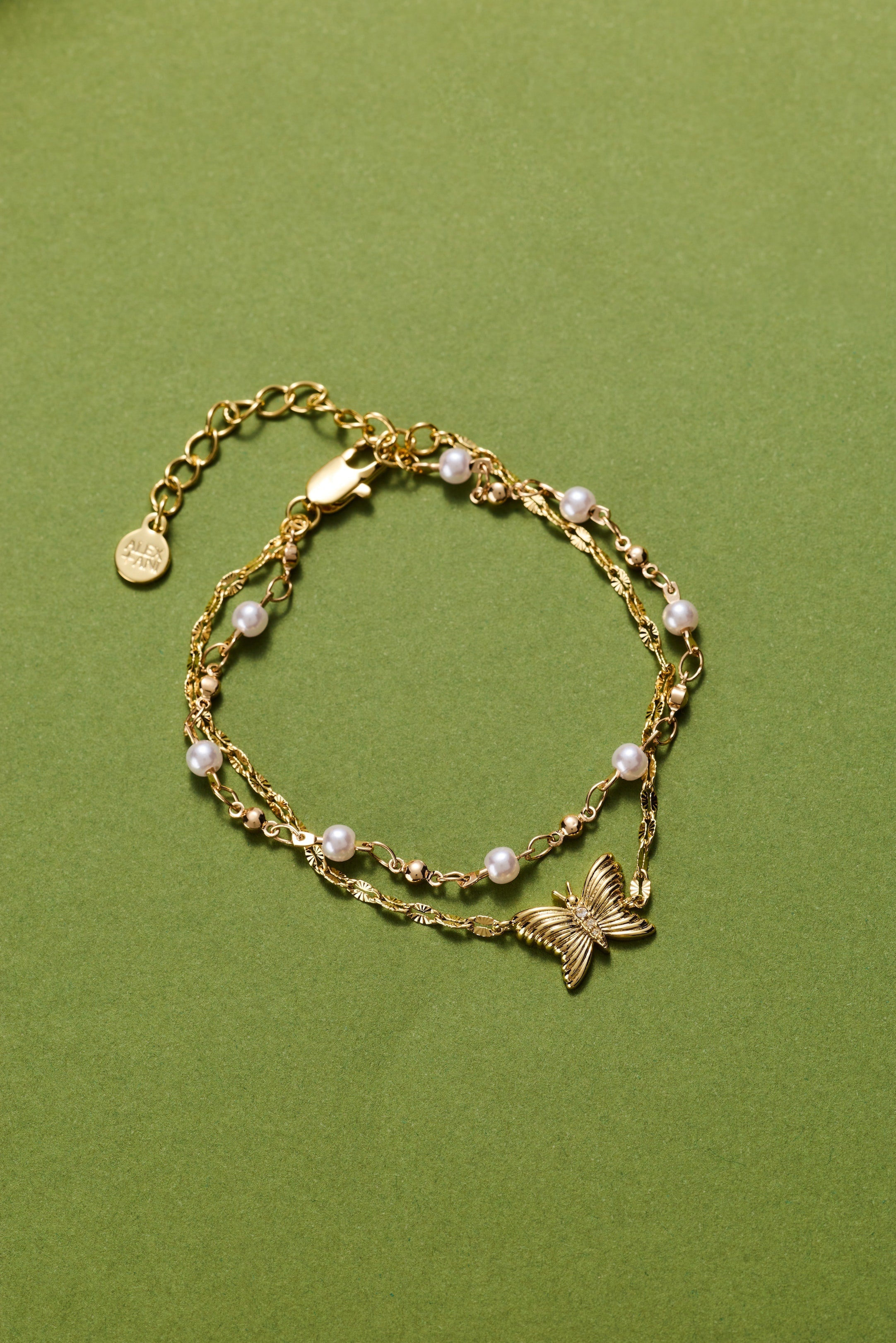 Festival Double Strand Butterfly Bracelet Gold | Alex and Ani