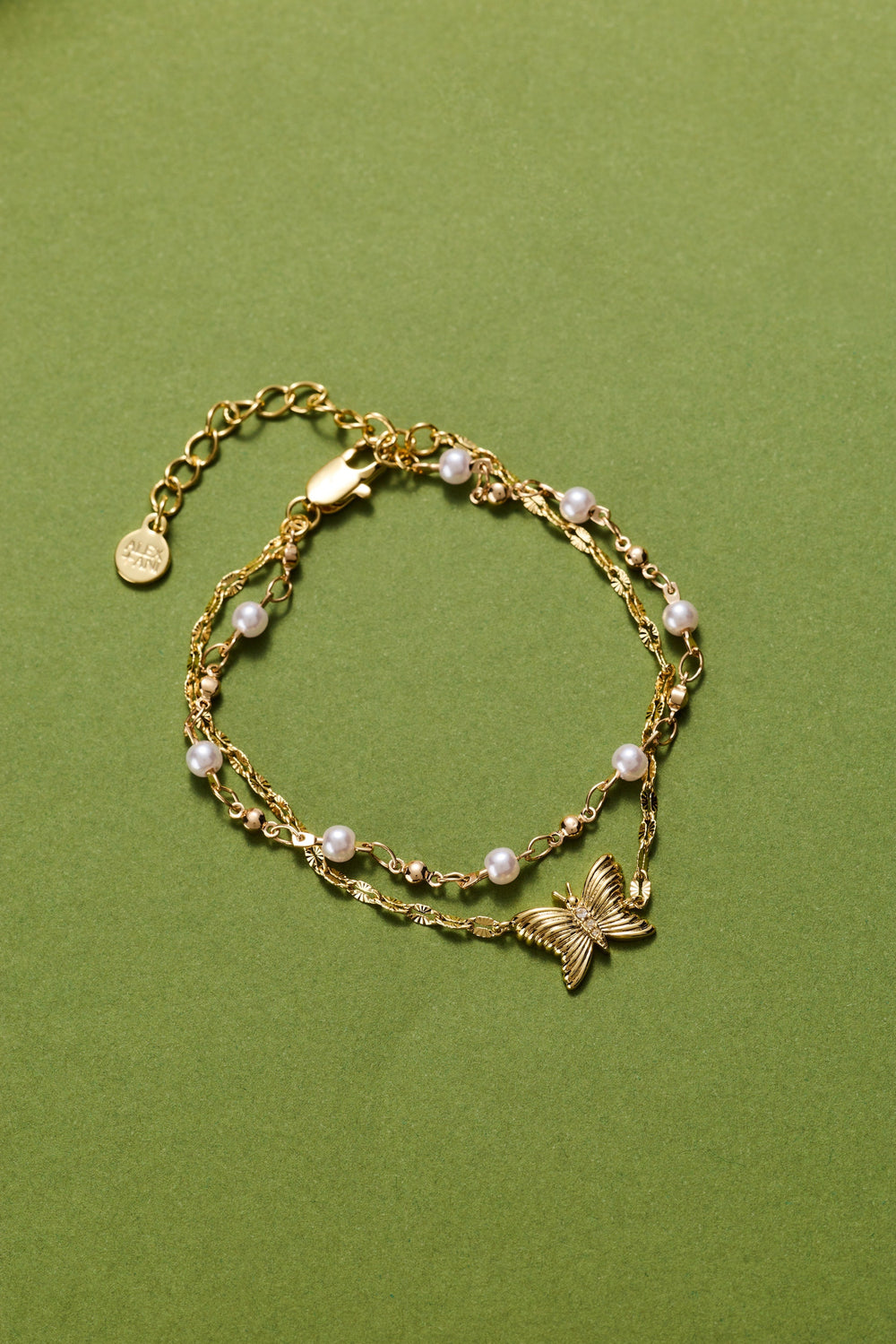 Festival Double Strand Butterfly Bracelet Gold | Alex and Ani