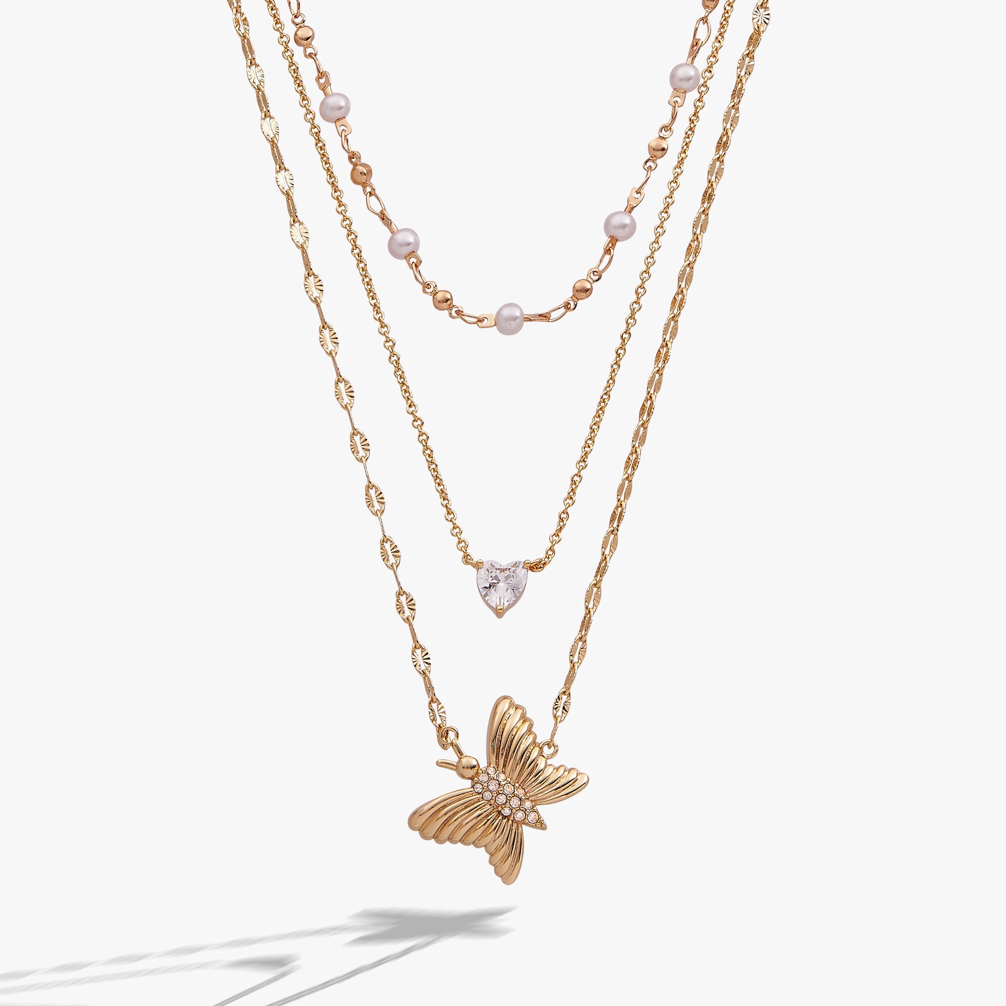 Festival Stranded Butterfly Necklace Gold | Alex and Ani