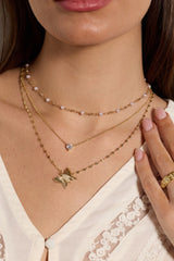 Festival Stranded Butterfly Necklace Gold | Alex and Ani