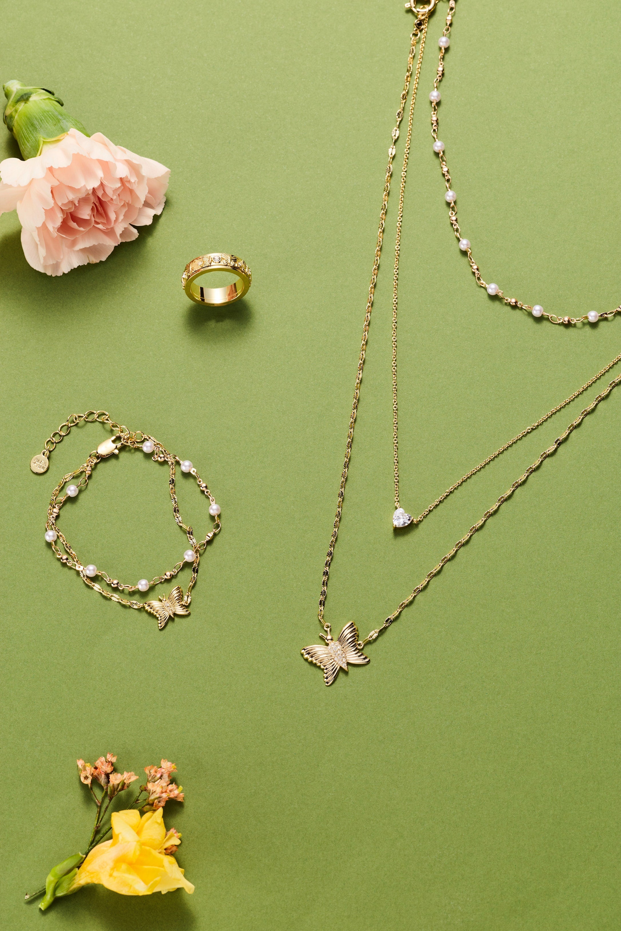 Festival Stranded Butterfly Necklace Gold | Alex and Ani