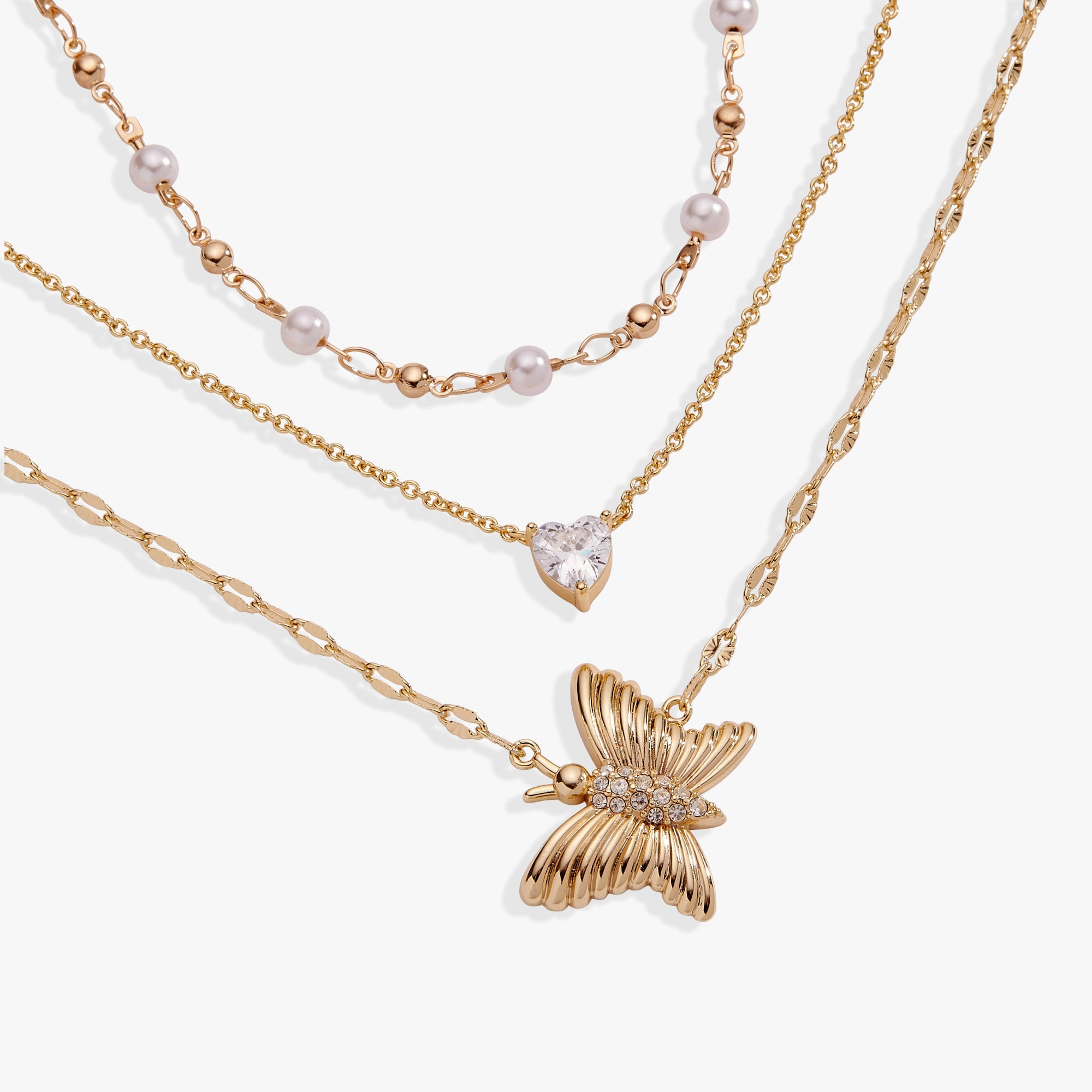 Festival Stranded Butterfly Necklace Gold | Alex and Ani