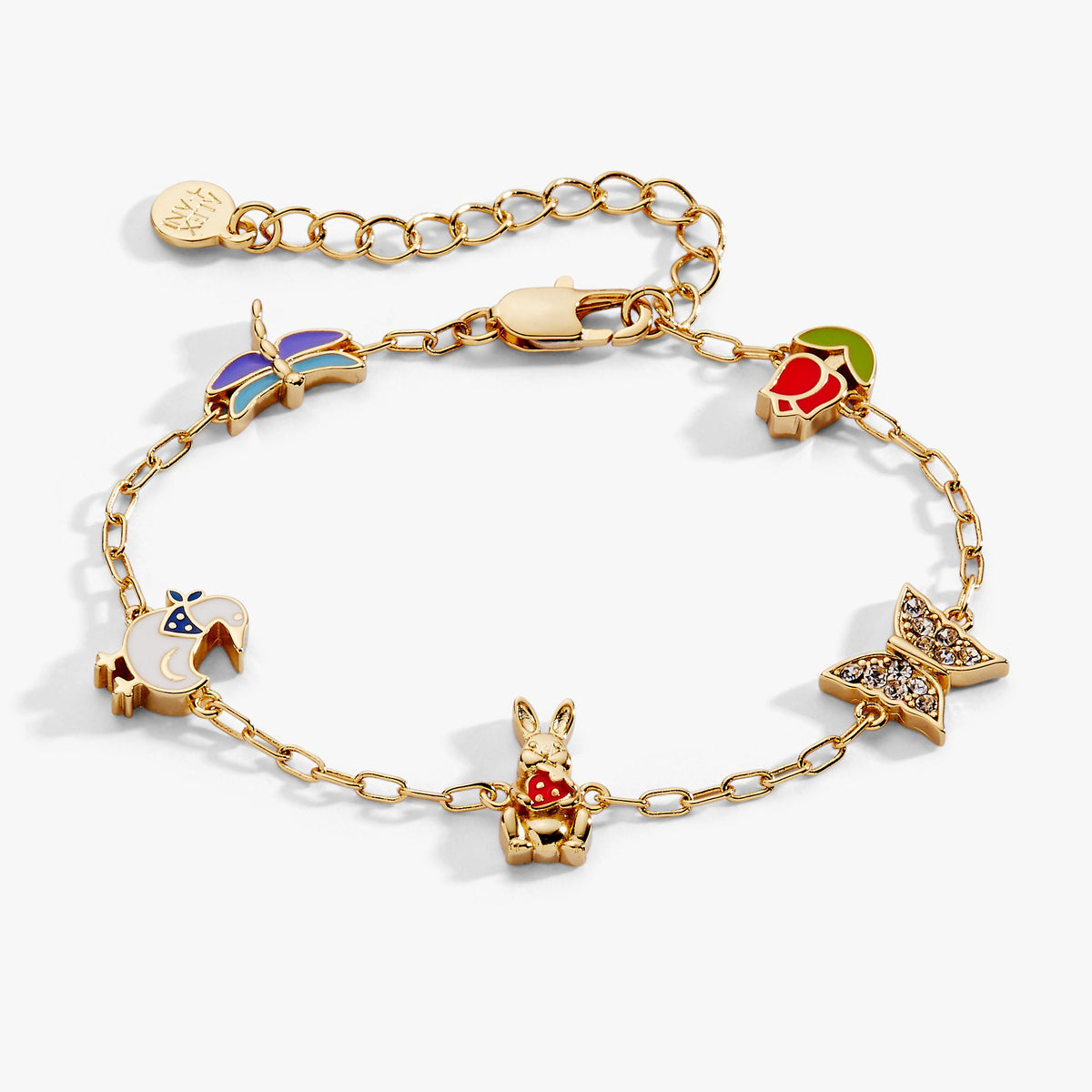 Garden Party Inline Charm Bracelet Gold | Alex and Ani