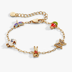 Garden Party Inline Charm Bracelet Gold | Alex and Ani