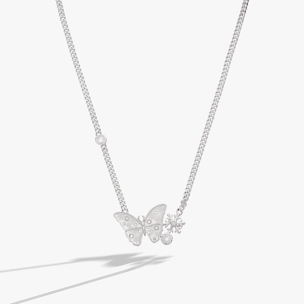 Glass Butterfly Inline Necklace Silver | Alex and Ani