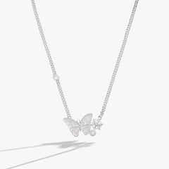 Glass Butterfly Inline Necklace Silver | Alex and Ani