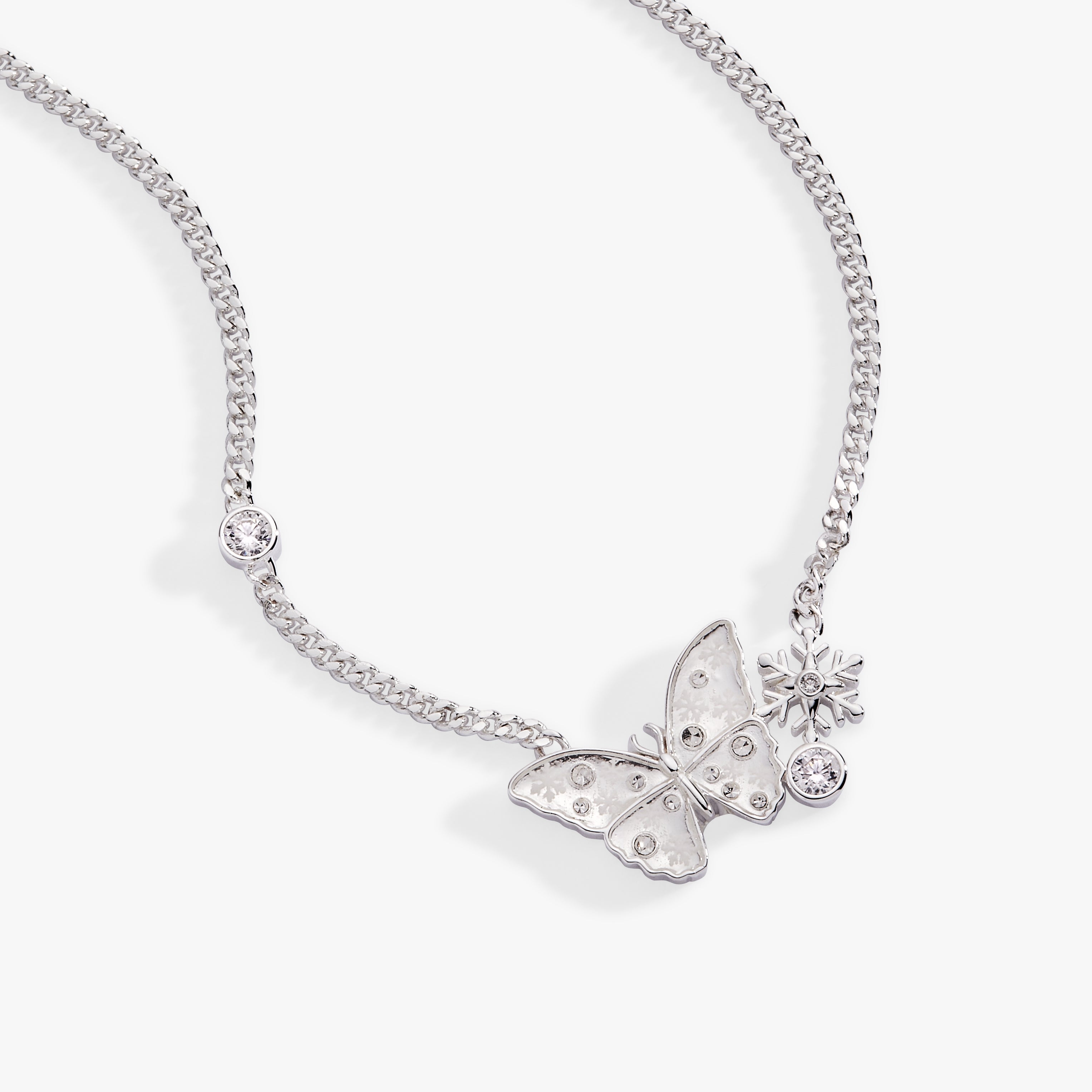 Glass Butterfly Inline Necklace Silver | Alex and Ani