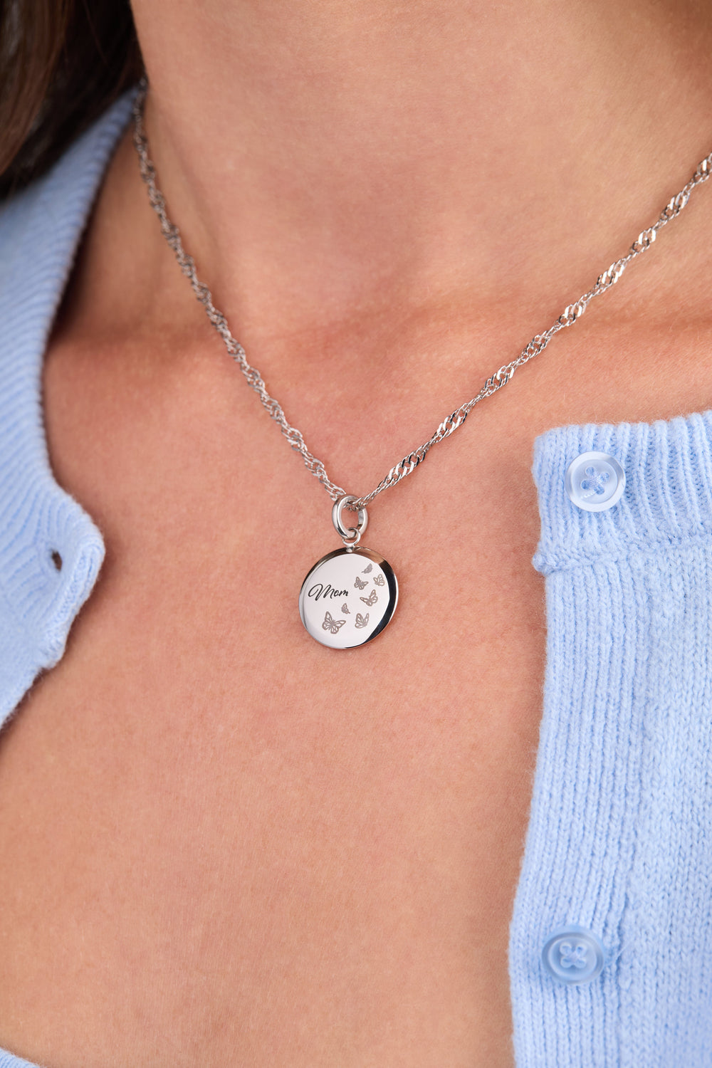 Mom Butterfly Disc Charm Stainless Steel Gold | Alex and Ani