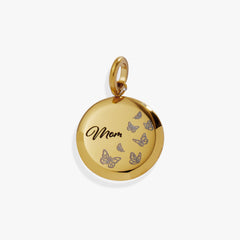 Mom Butterfly Disc Charm Stainless Steel Gold | Alex and Ani