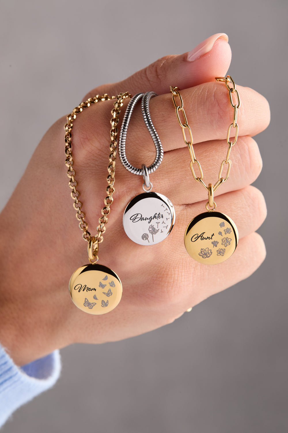 Mom Butterfly Disc Charm Stainless Steel Gold | Alex and Ani