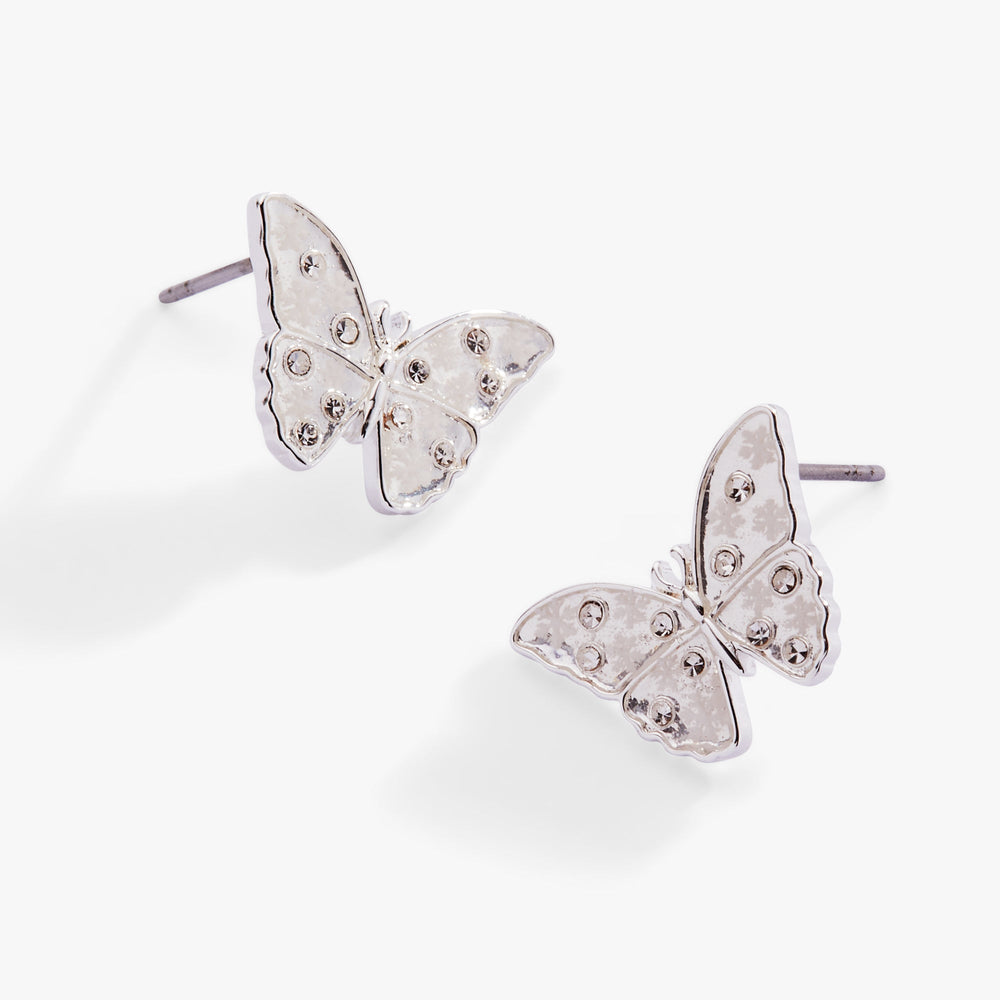 Glass Butterfly Statement Stud Silver | Alex and Ani