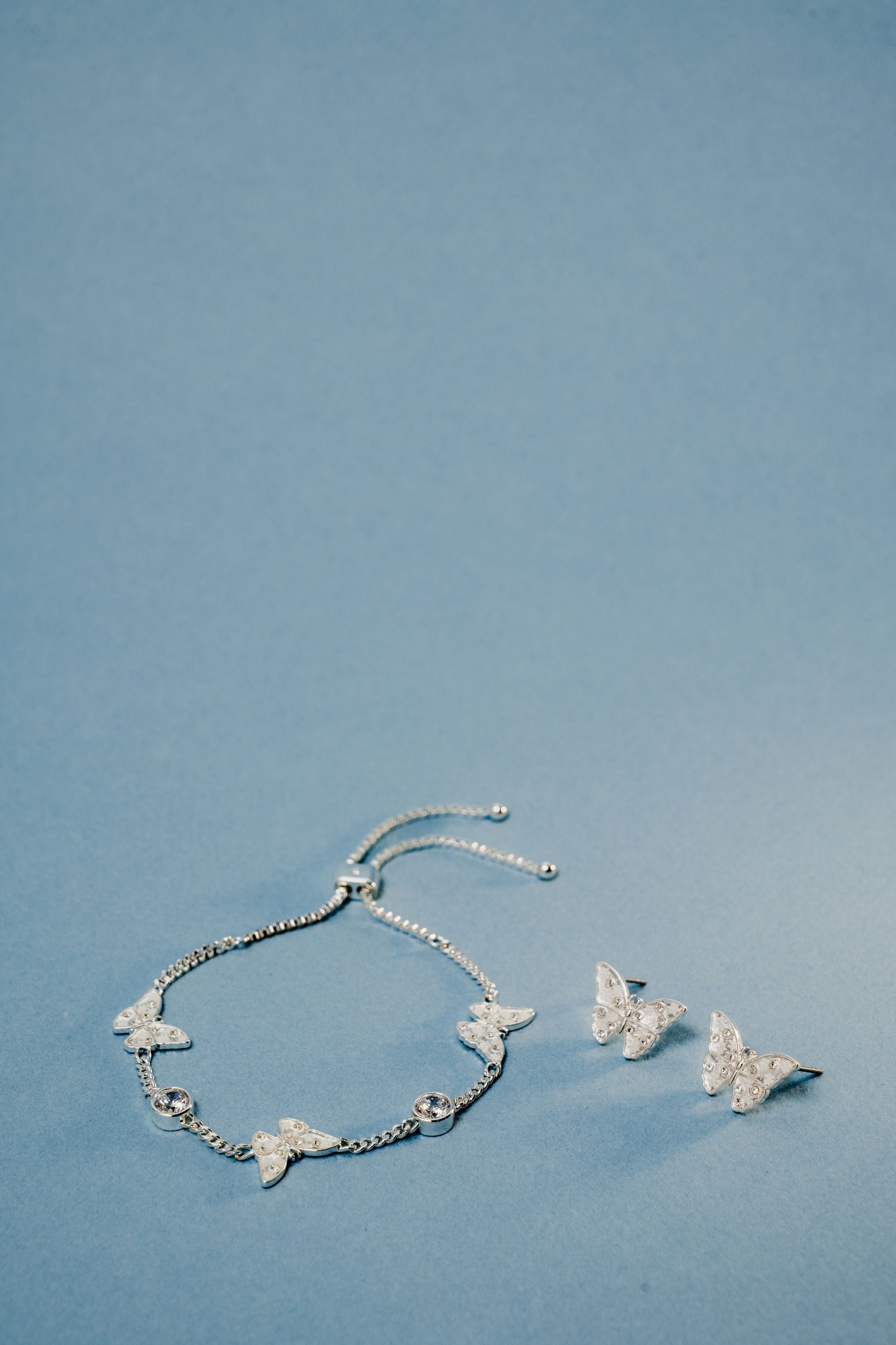 Glass Butterfly Statement Stud Silver | Alex and Ani