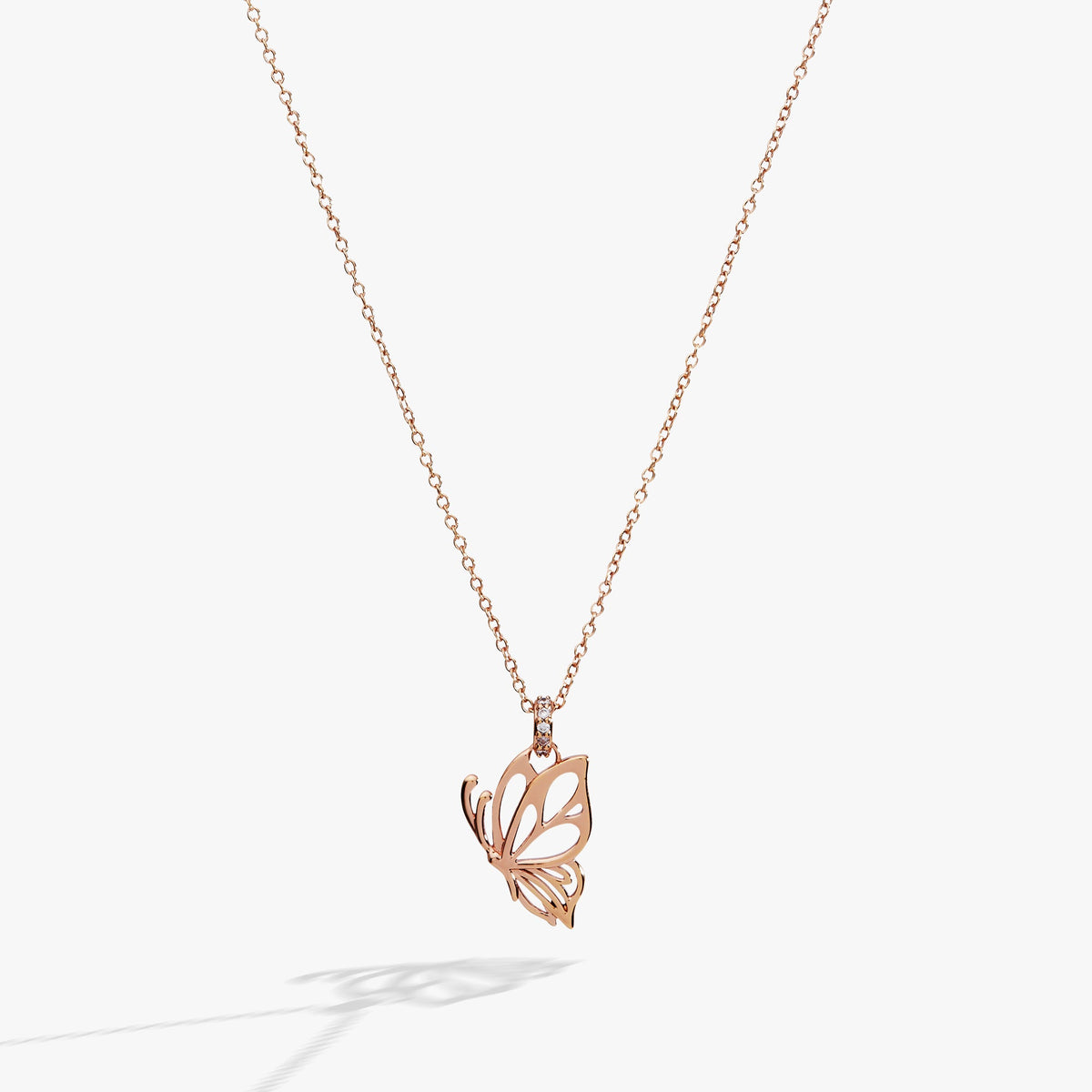 Goliath Openwork Butterfly Pendant Rose Silver | Alex and Ani