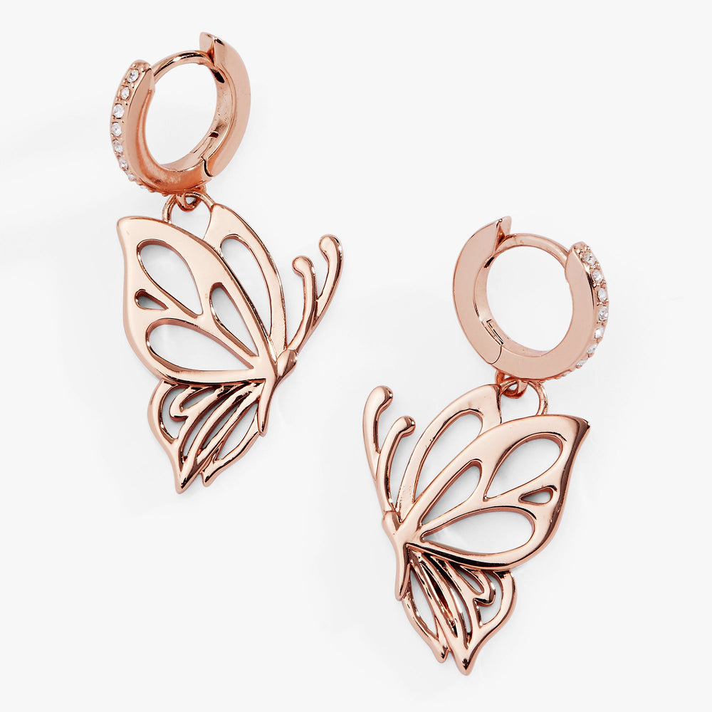 Goliath Openwork Butterfly Huggie Rose Silver | Alex and Ani