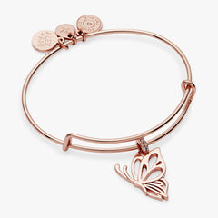 Goliath Openwork Butterfly Bangle Rose Silver | Alex and Ani