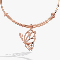 Goliath Openwork Butterfly Bangle Rose Silver | Alex and Ani