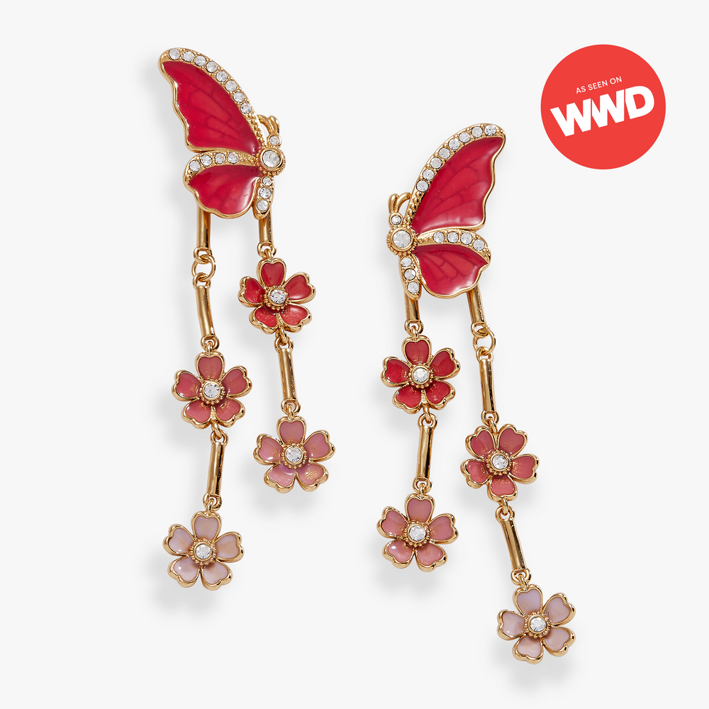 New York Botanical Garden Butterfly Statement Earrings Gold | Alex and Ani