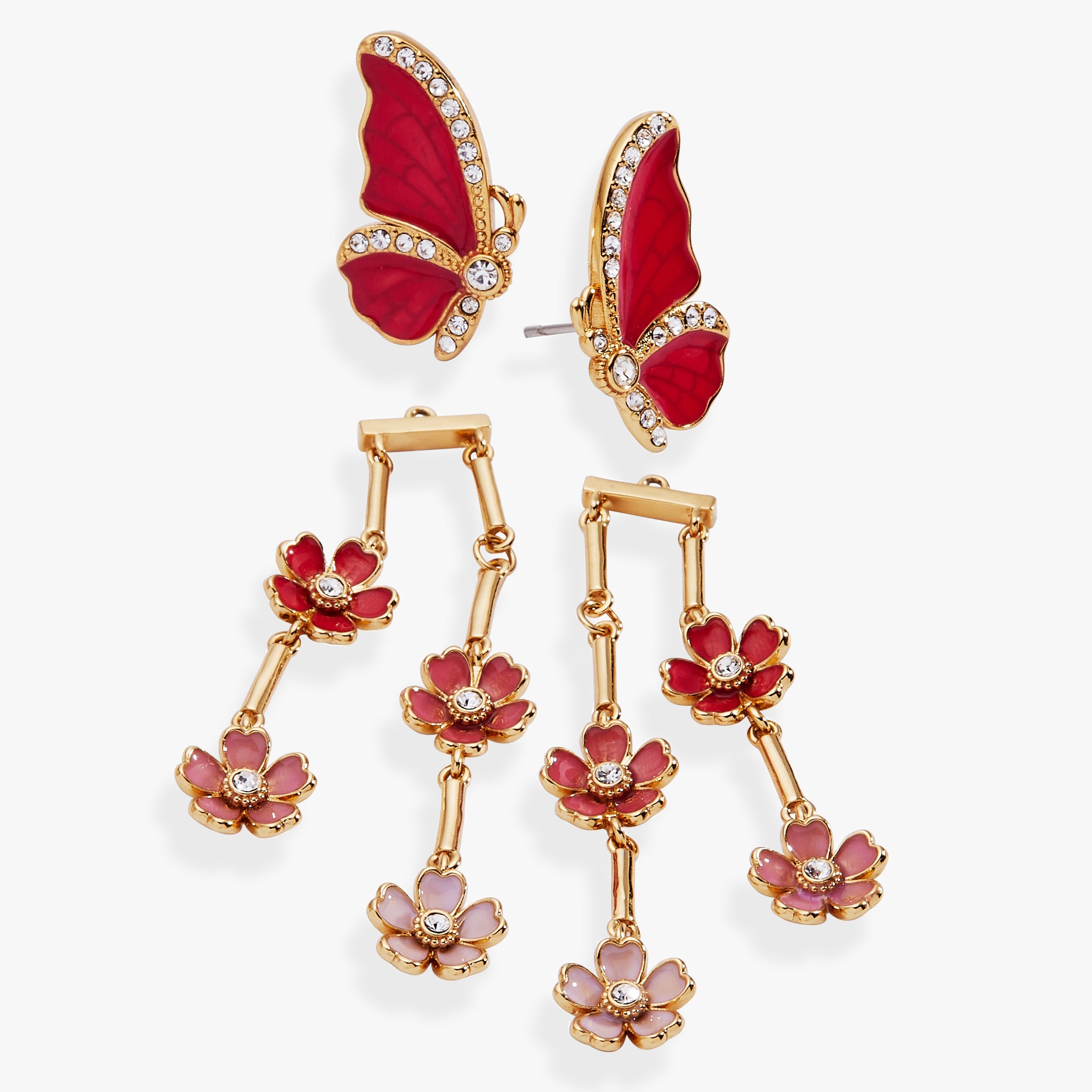 New York Botanical Garden Butterfly Statement Earrings Gold | Alex and Ani