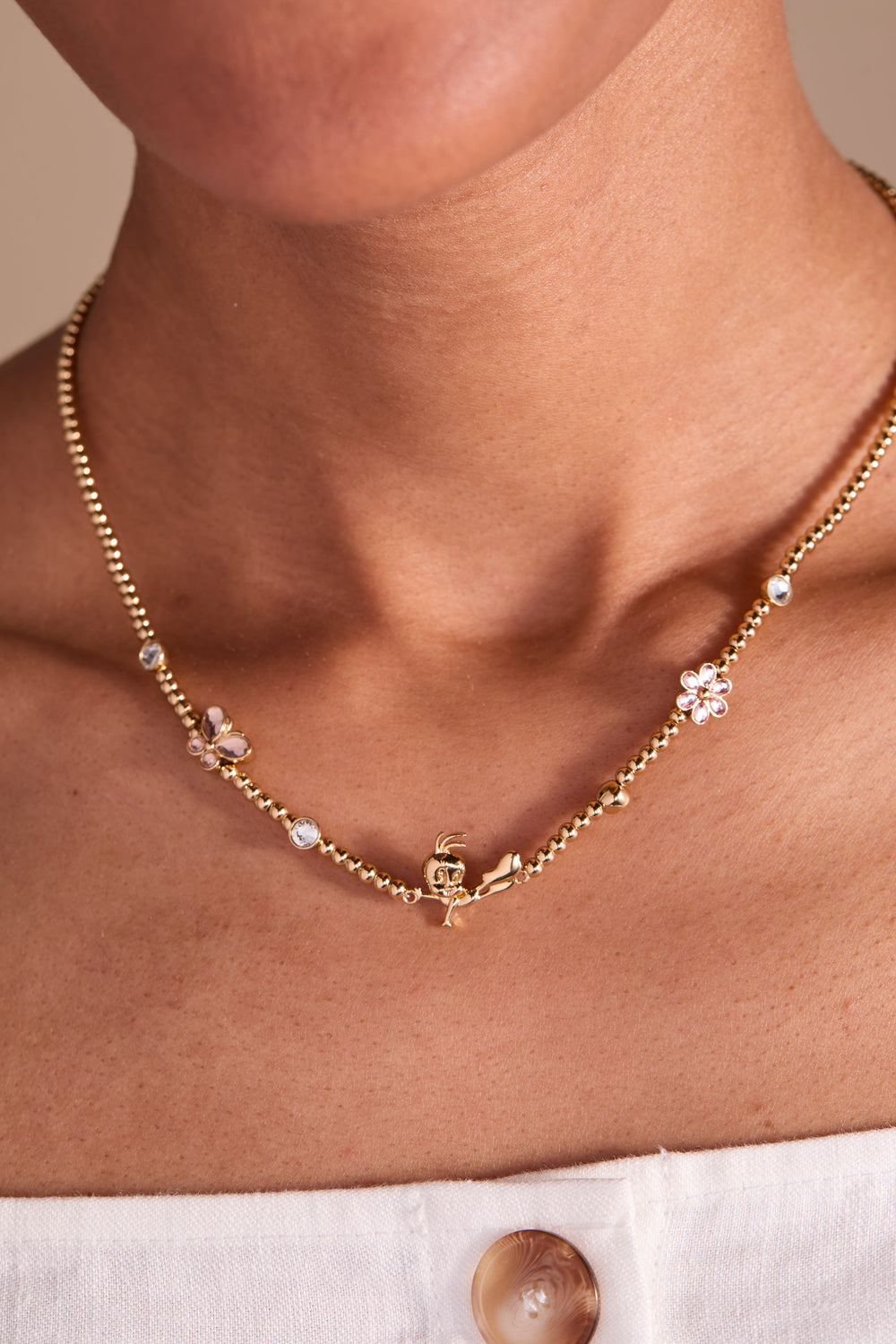 Looney Tunes - Tweety Beaded Necklace Gold | Alex and Ani
