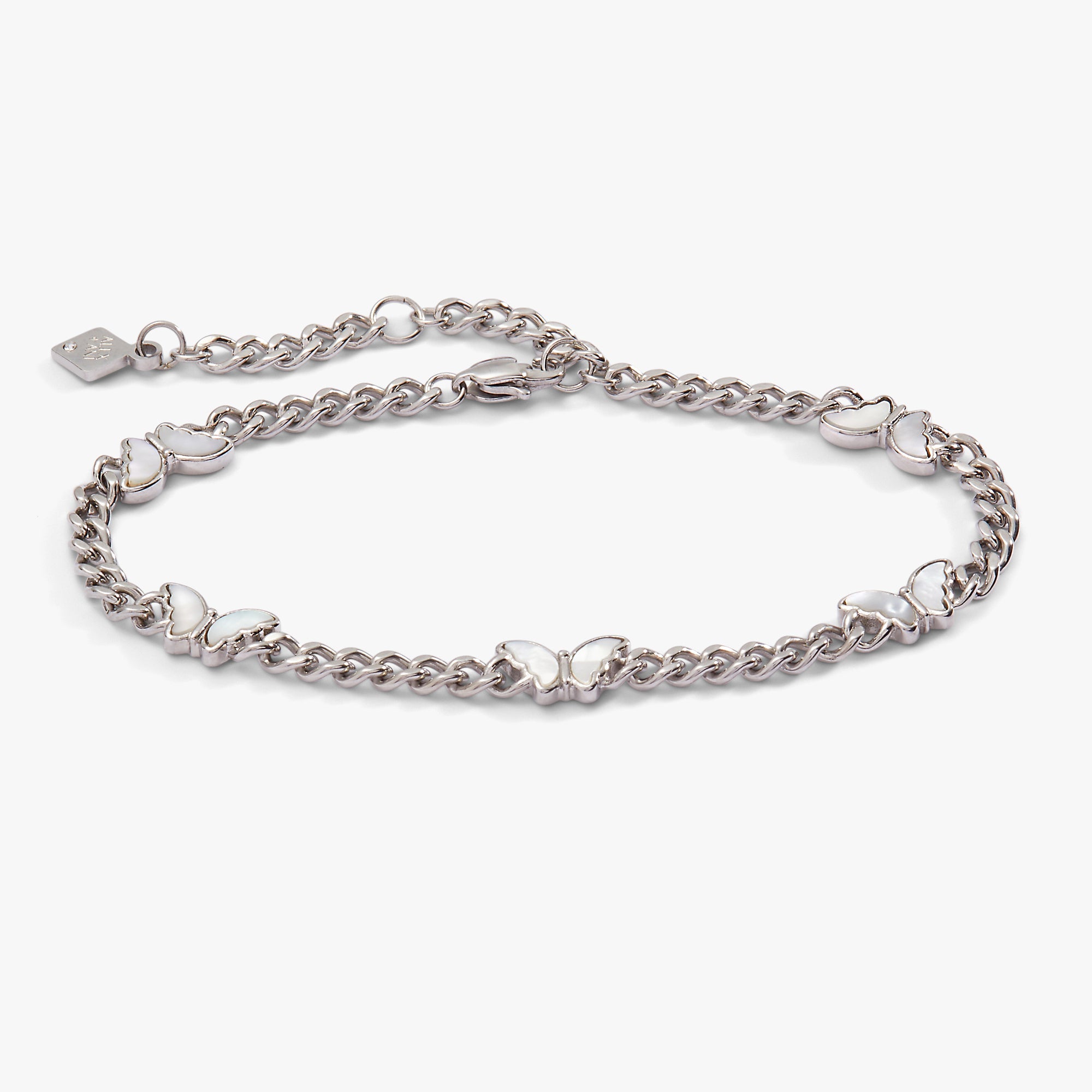 Butterfly Curb Chain Bracelet Stainless Steel Silver | Alex and Ani