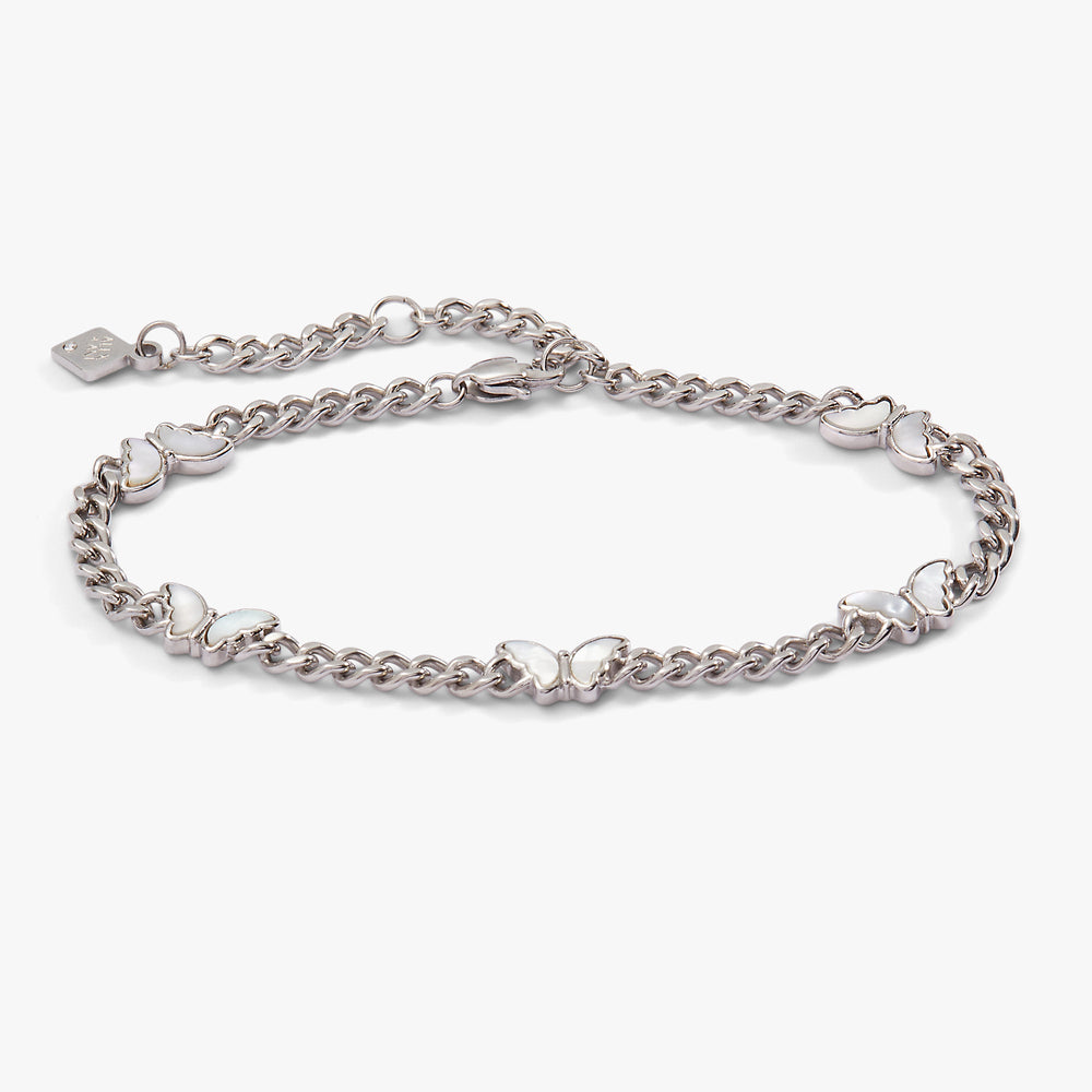 Butterfly Curb Chain Bracelet Stainless Steel Silver | Alex and Ani