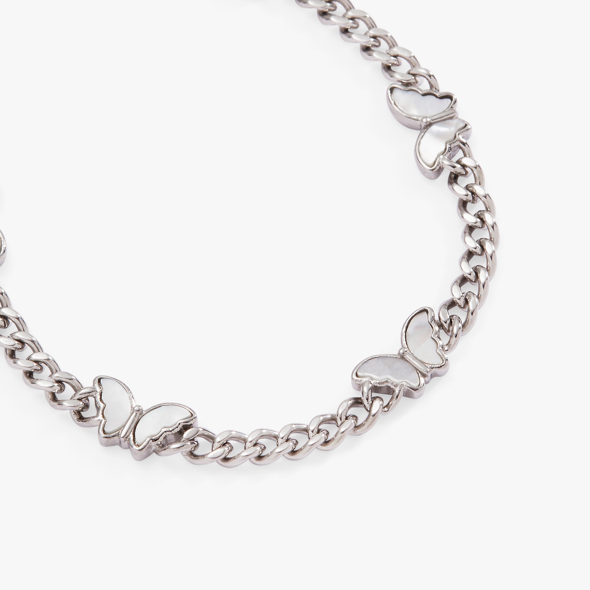 Butterfly Curb Chain Bracelet Stainless Steel Silver | Alex and Ani