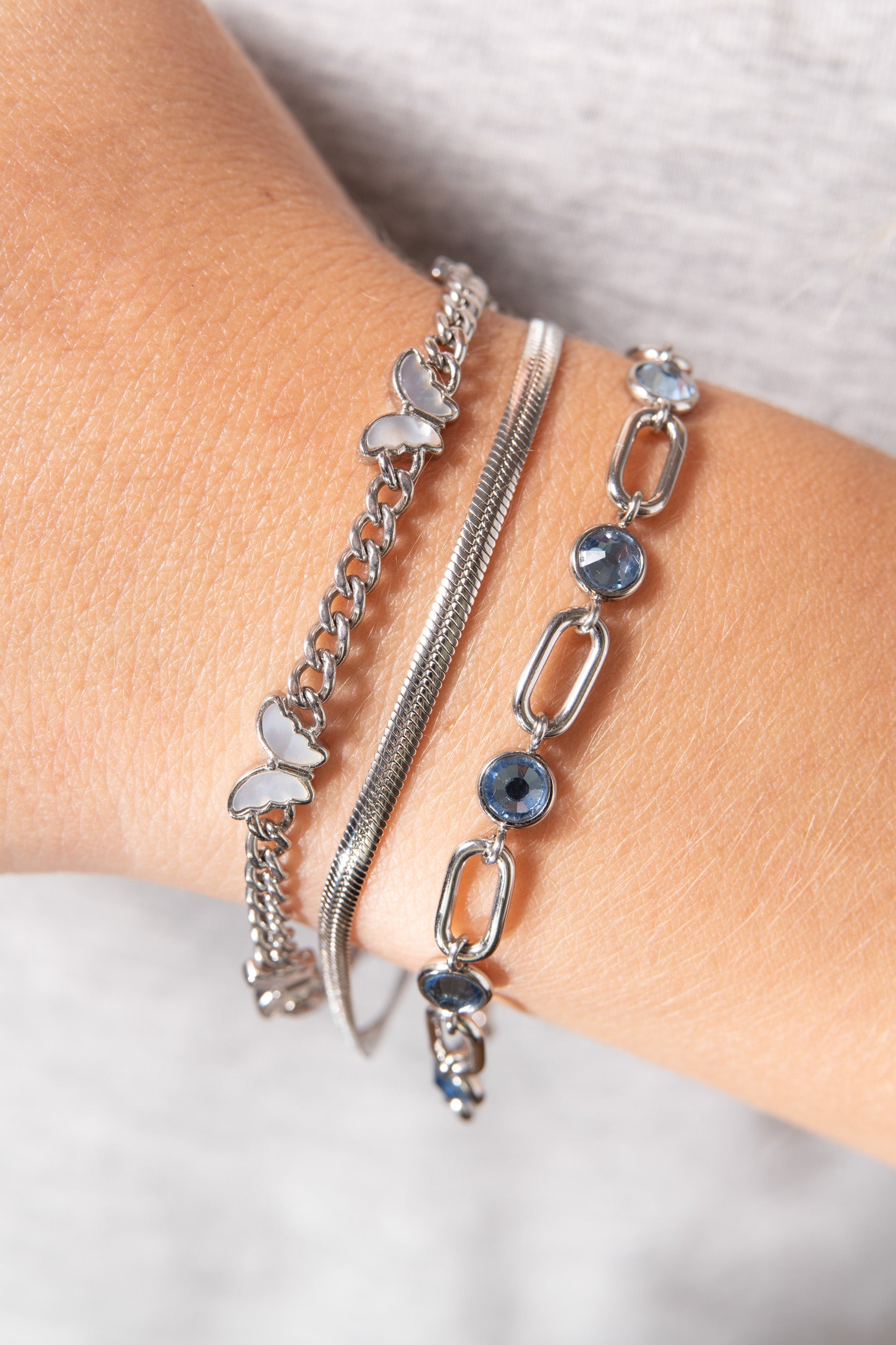 Butterfly Curb Chain Bracelet Stainless Steel Silver | Alex and Ani