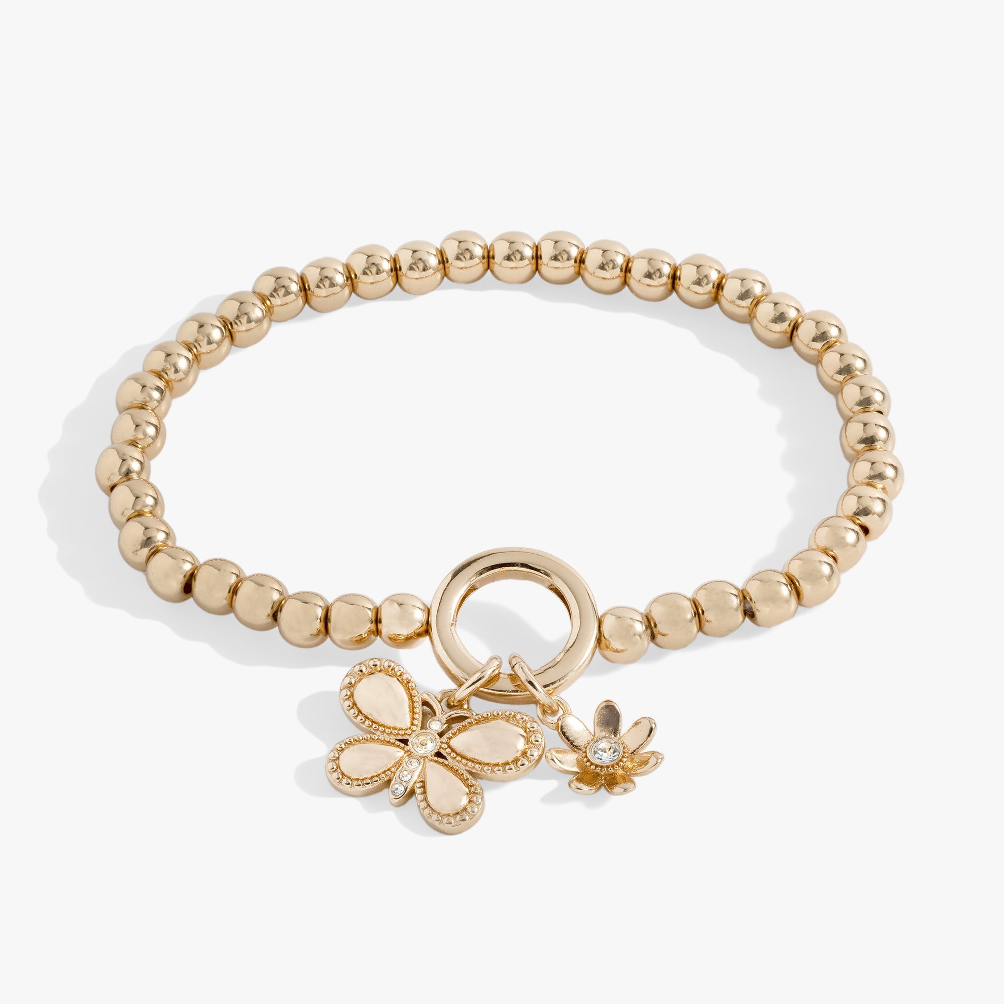 Puffy Butterfly Stretch Bracelet Gold | Alex and Ani