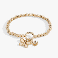 Puffy Butterfly Stretch Bracelet Gold | Alex and Ani