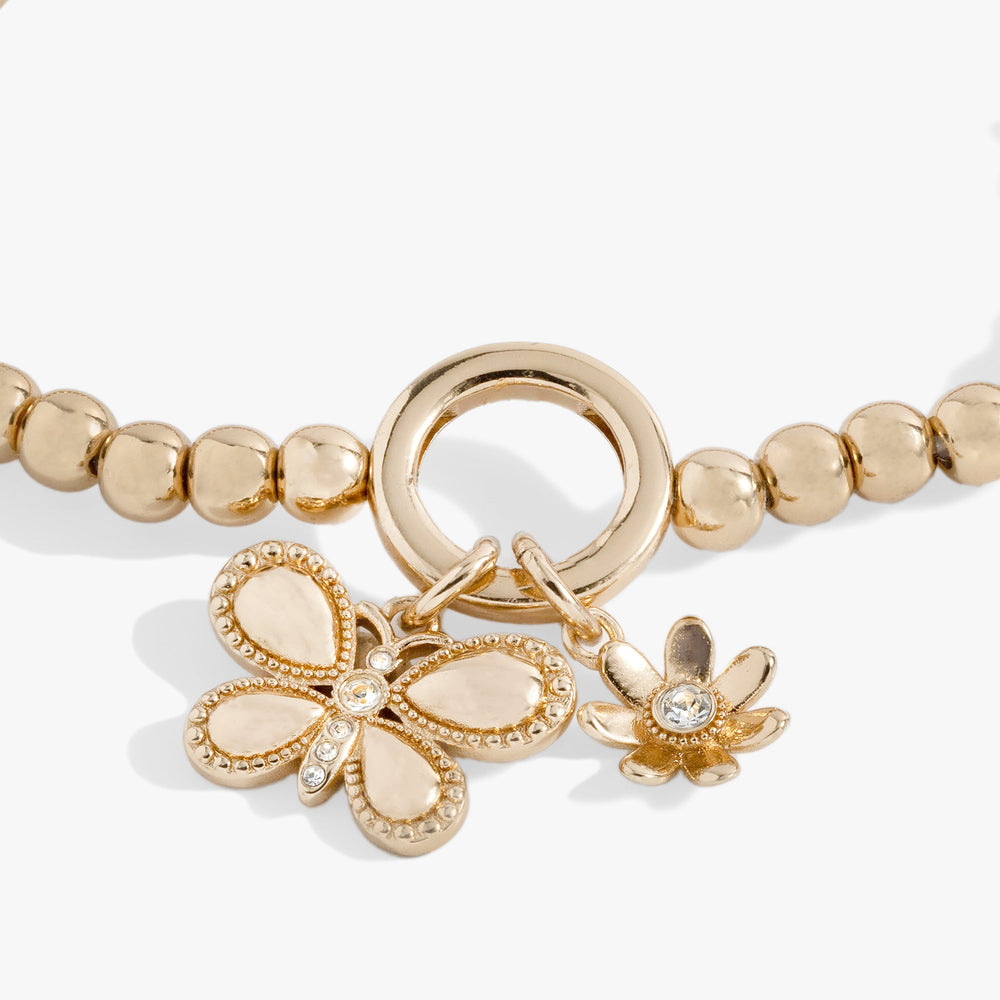 Puffy Butterfly Stretch Bracelet Gold | Alex and Ani
