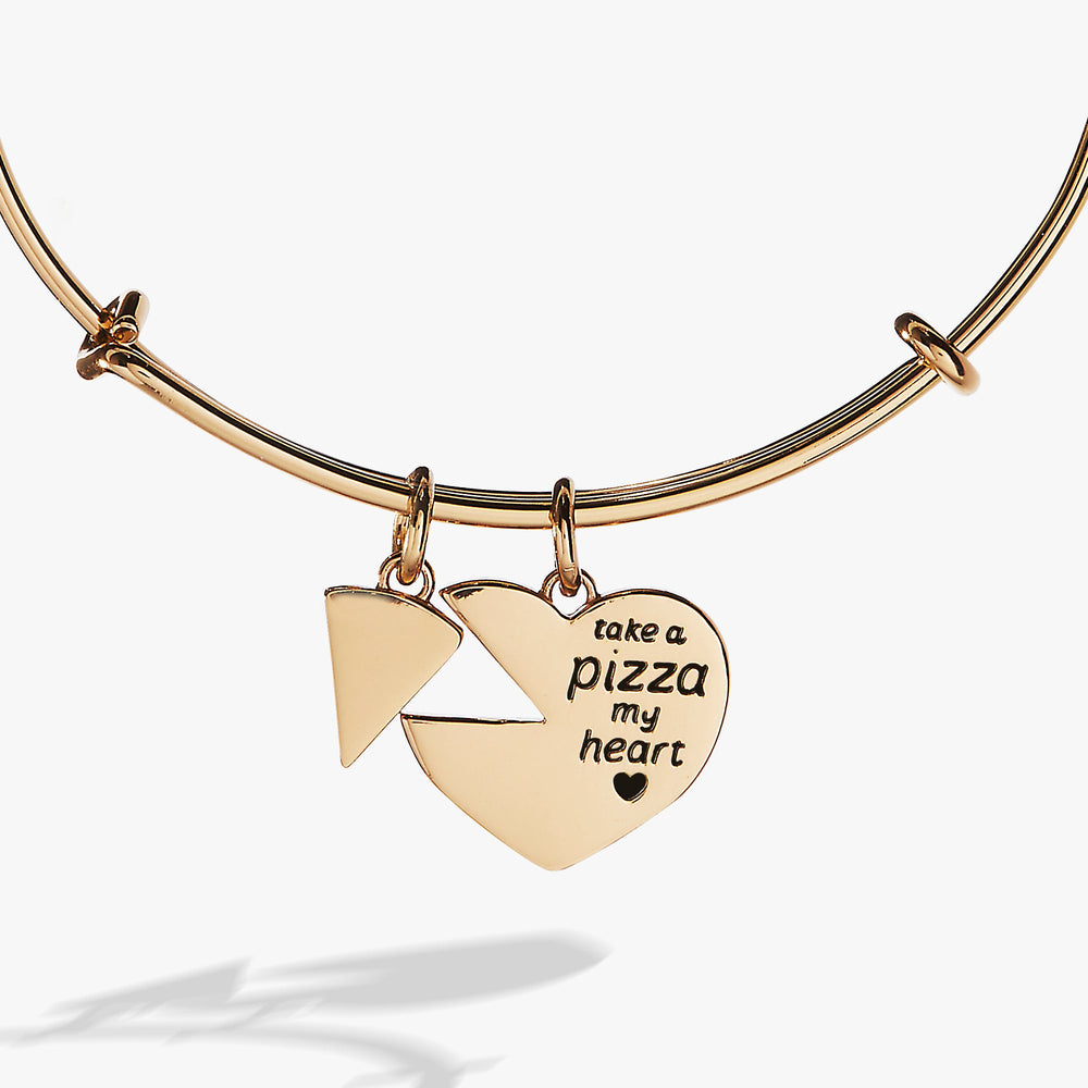 Pizza My Heart Multi Charm Bangle Gold | Alex and Ani
