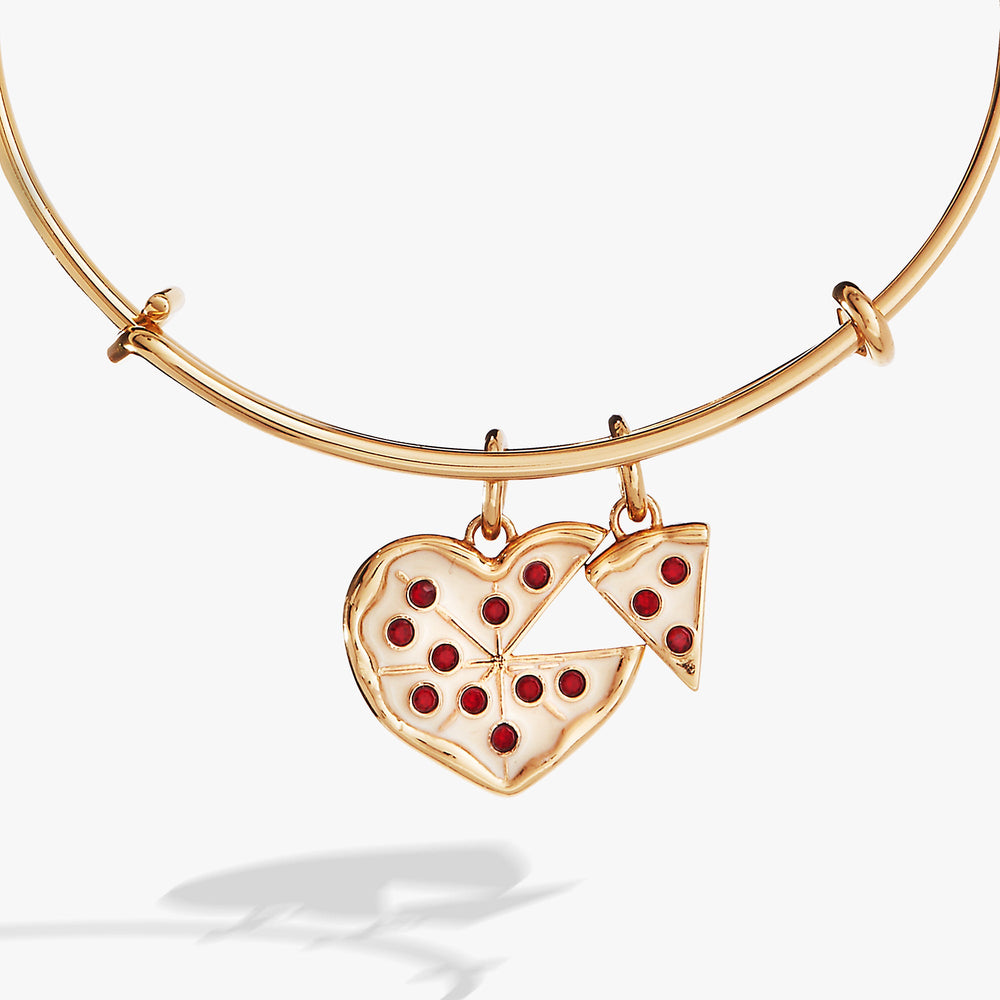 Pizza My Heart Multi Charm Bangle Gold | Alex and Ani