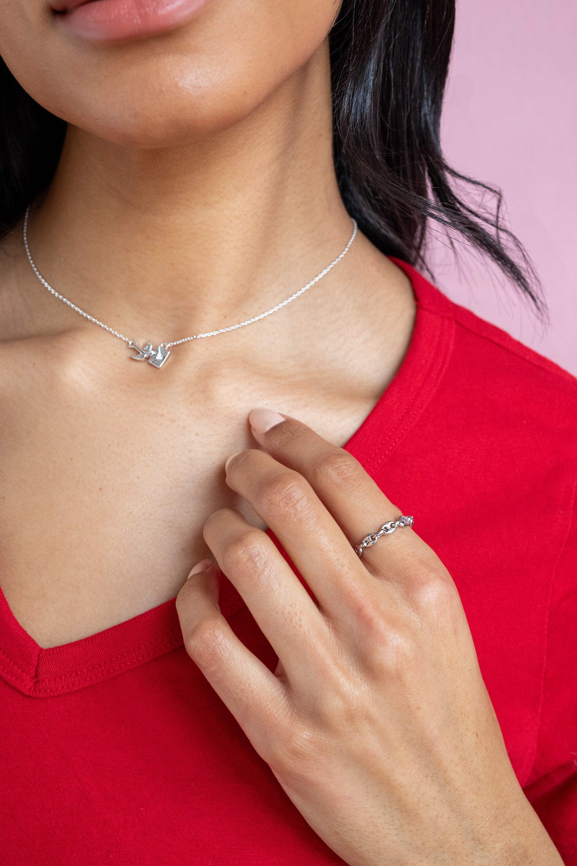 Love Letter Inline Necklace Silver | Alex and Ani