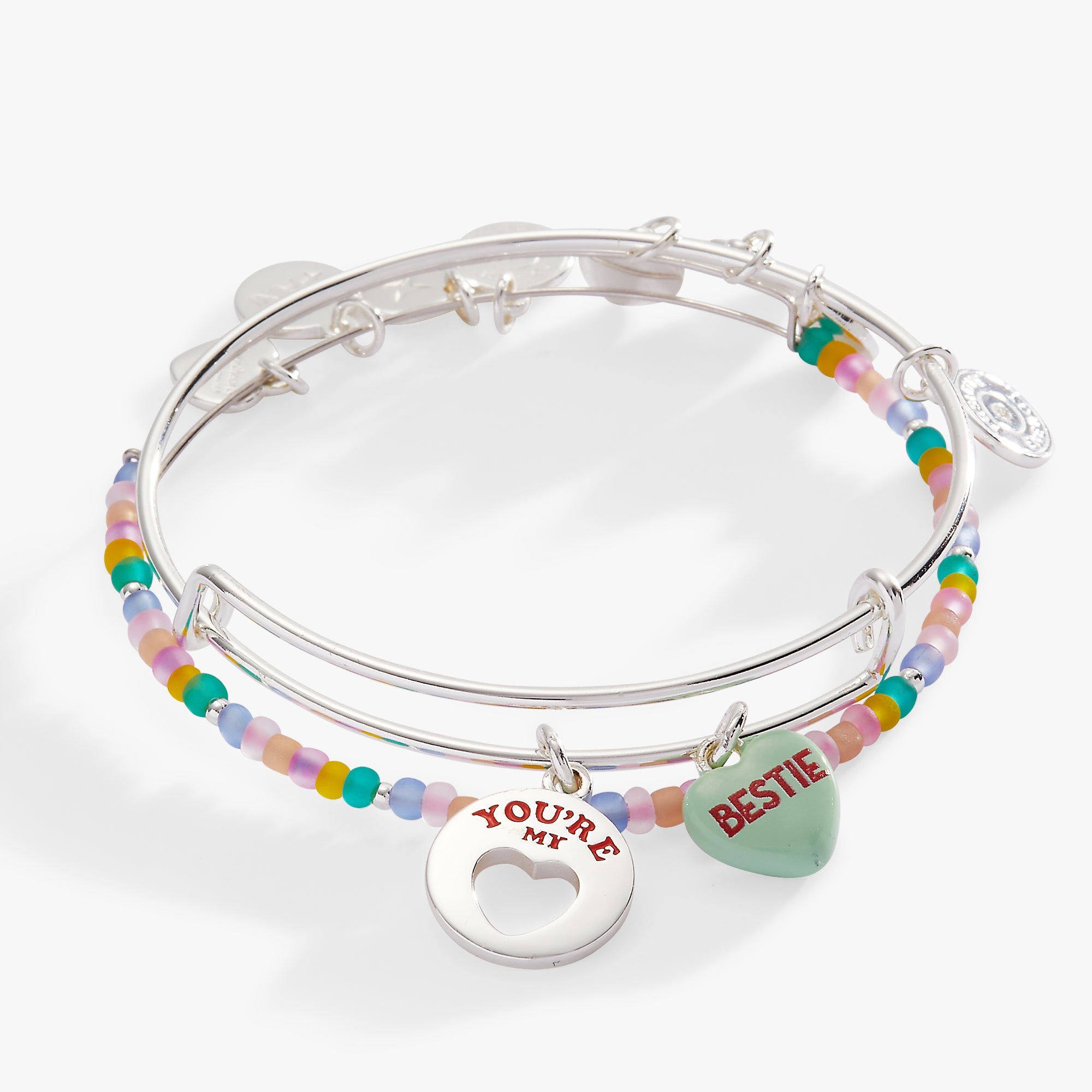 Sweet Hearts EWB- beaded 2 set bestie Silver | Alex and Ani