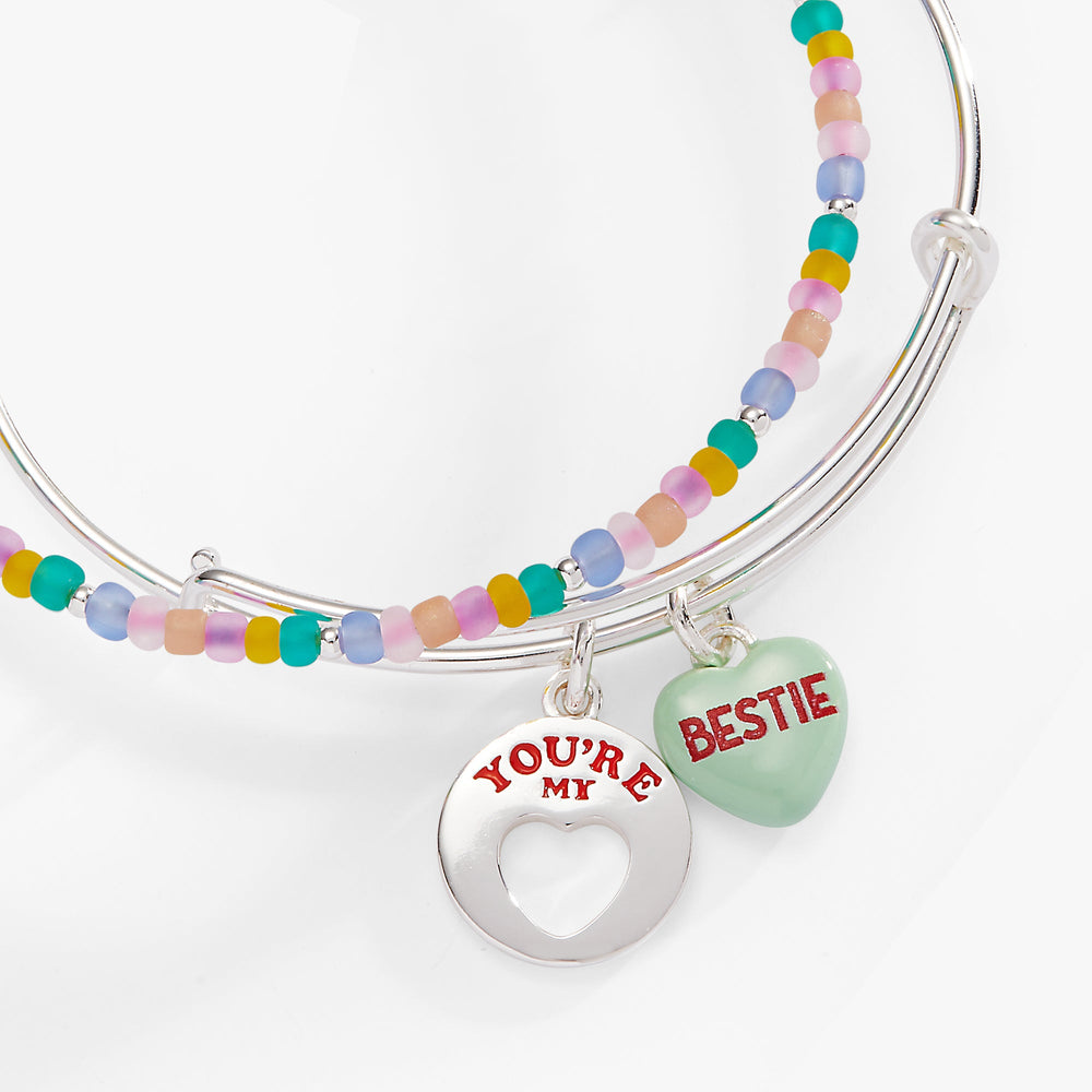 Sweet Hearts EWB- beaded 2 set bestie Silver | Alex and Ani