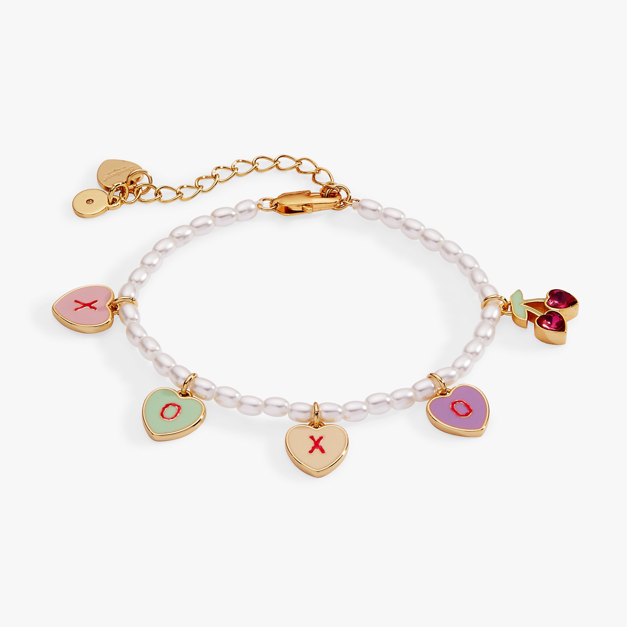 Sweethearts® Pearl ‘XOXO’ Charm Bracelet Gold | Alex and Ani