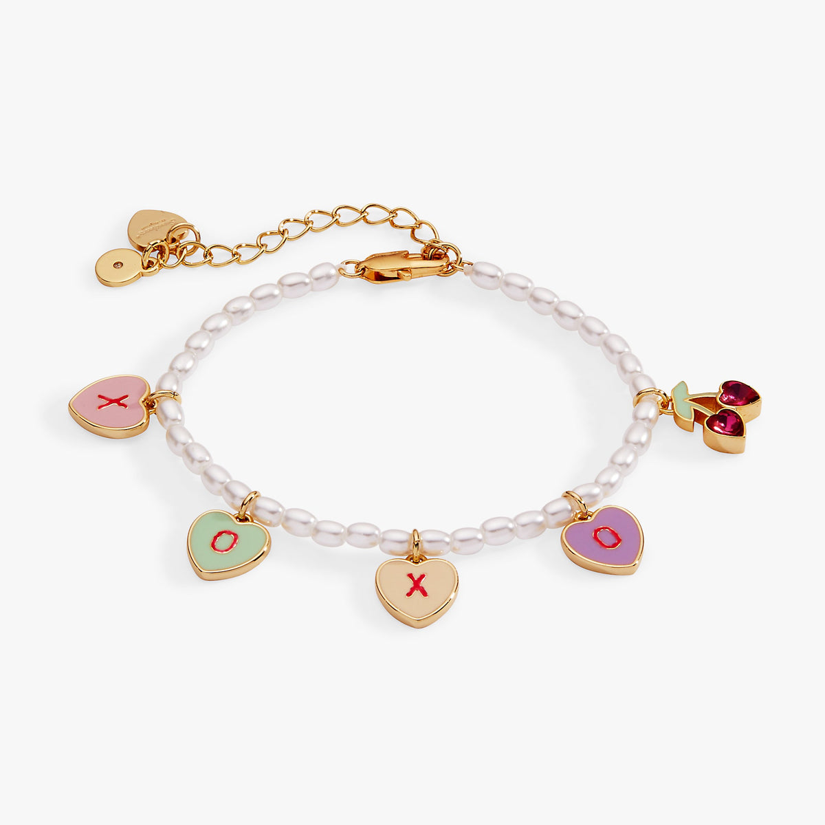 Sweethearts® Pearl ‘XOXO’ Charm Bracelet Gold | Alex and Ani