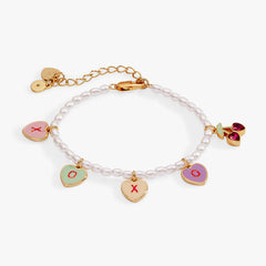 Sweethearts® Pearl ‘XOXO’ Charm Bracelet Gold | Alex and Ani