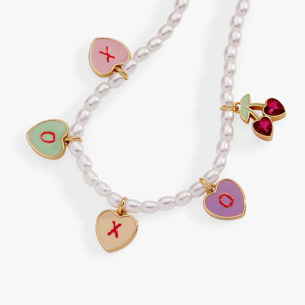 Sweethearts® Pearl ‘XOXO’ Charm Bracelet Gold | Alex and Ani